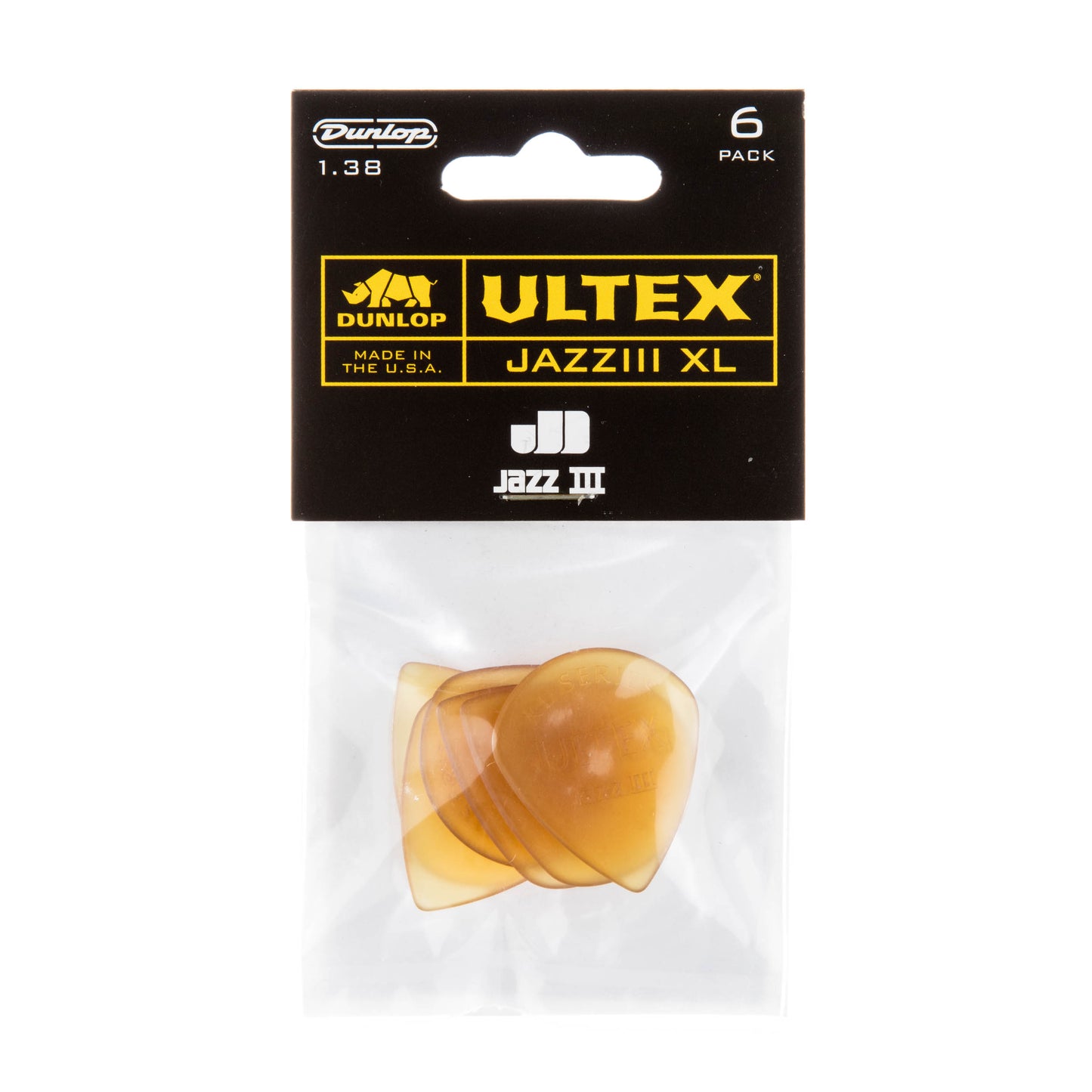 Jim Dunlop DUNLOP ULTEX 1.38mm JAZZ III XL GUITAR PICK PLAYER'S PACK 06-PACK - 427P138XL