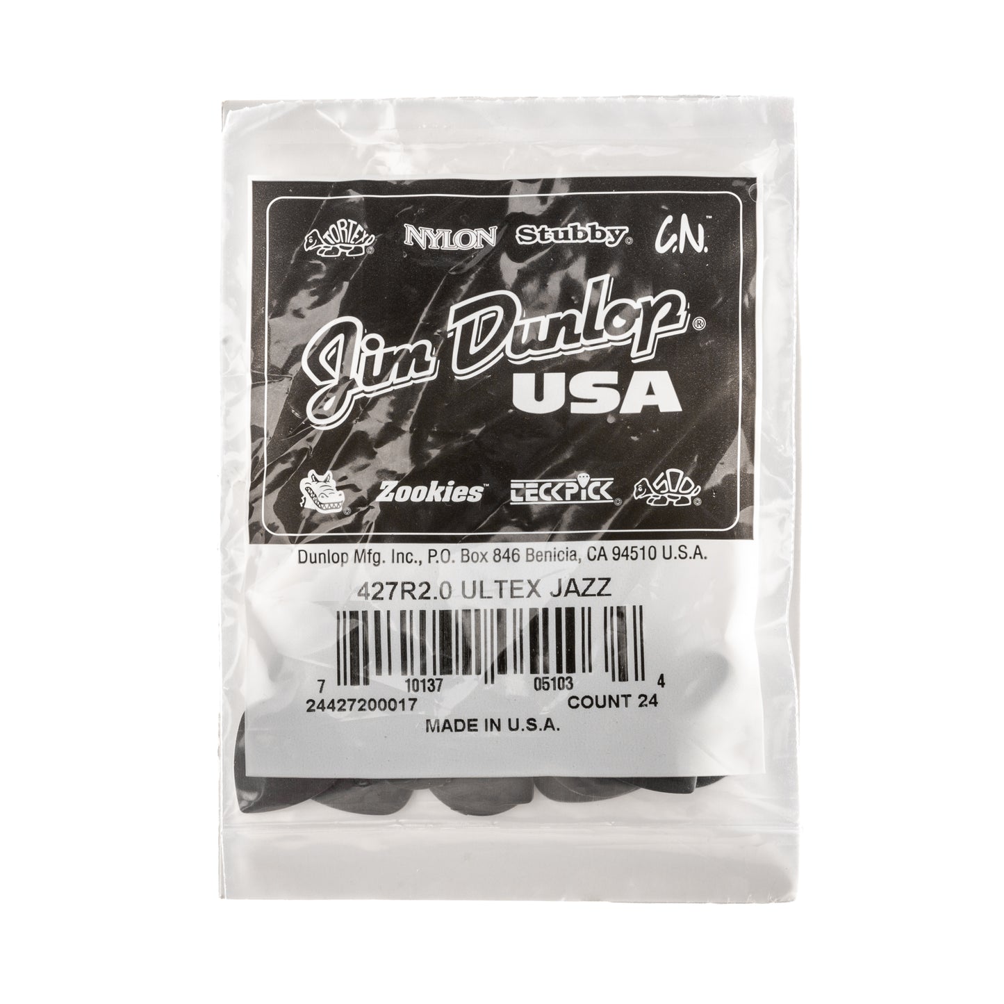 Jim Dunlop DUNLOP ULTEX 2.0mm JAZZ III GUITAR PICK REFILL BAG 24-PACK - 427R200
