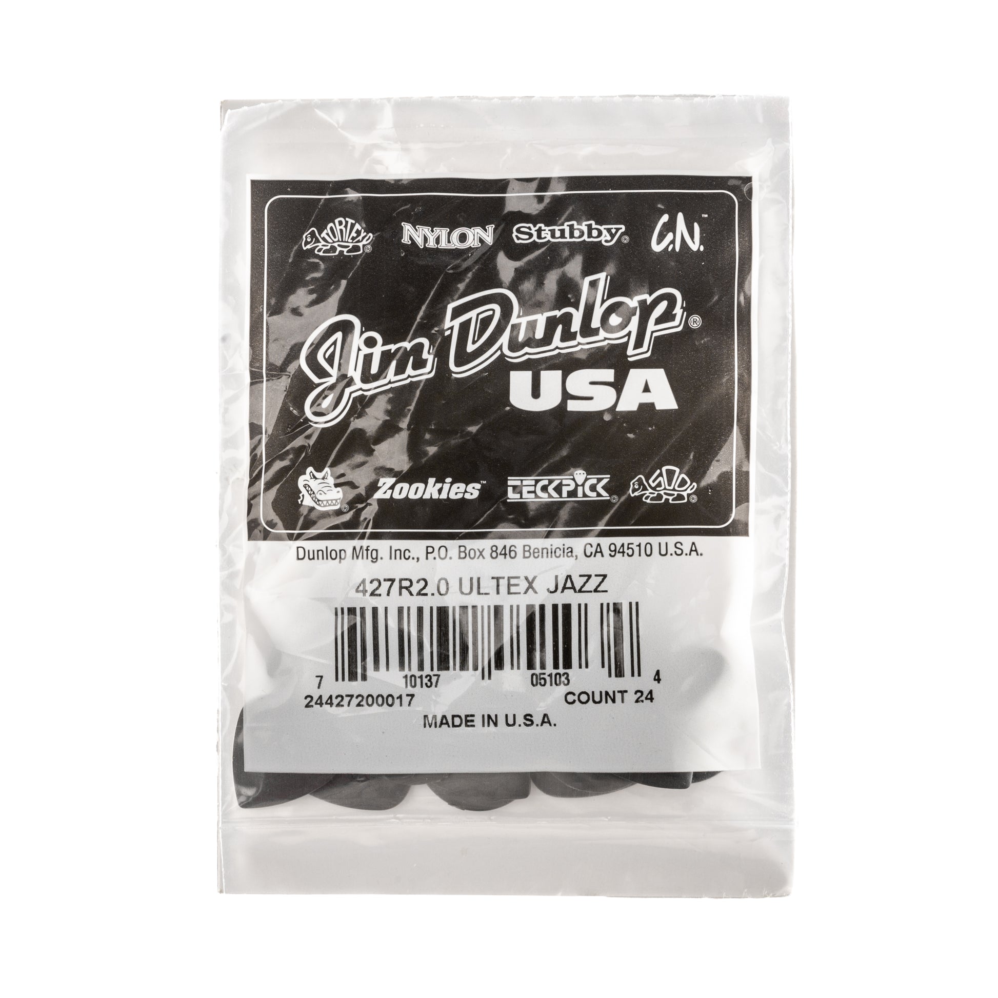 Jim Dunlop DUNLOP ULTEX 2.0mm JAZZ III GUITAR PICK REFILL BAG 24-PACK - 427R200