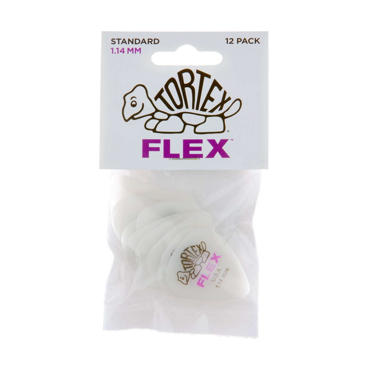Jim Dunlop DUNLOP TORTEX FLEX 1.14mm STANDARD GUITAR PICK PLAYER'S PACK 12 -PACK - 428P114