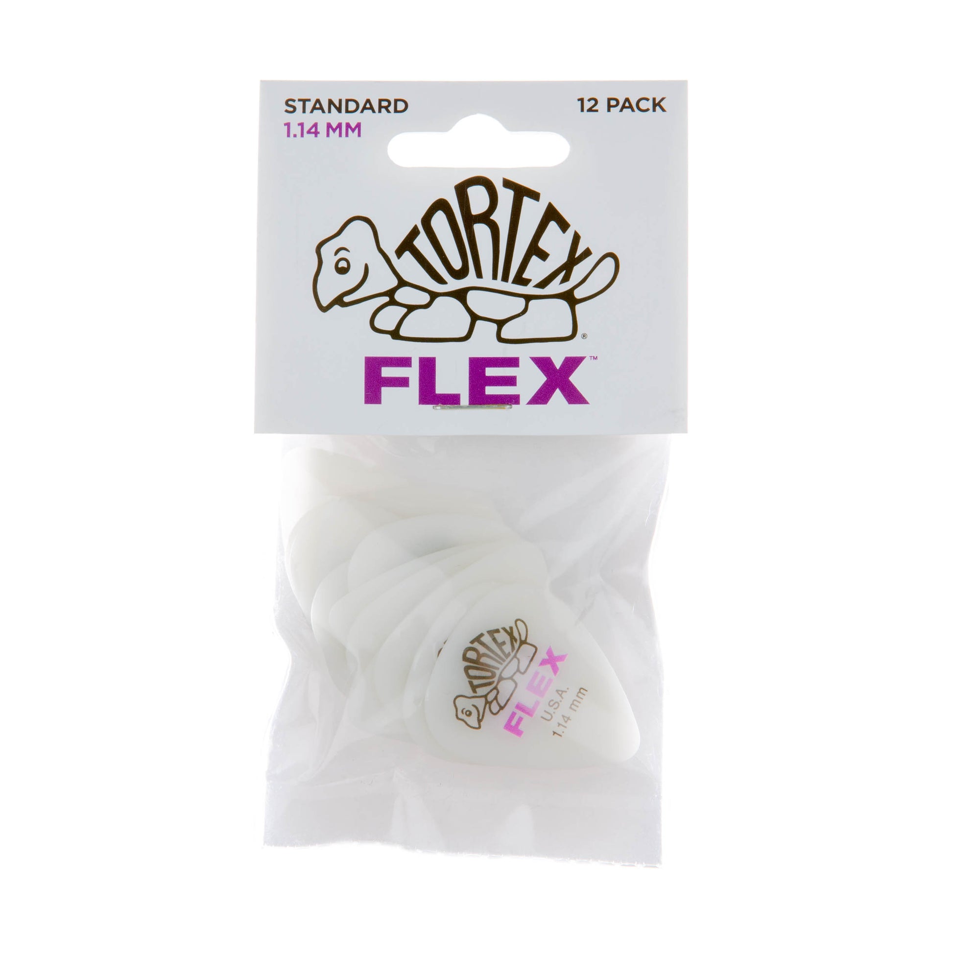 Jim Dunlop DUNLOP TORTEX FLEX 1.14mm STANDARD GUITAR PICK PLAYER'S PACK 12 -PACK - 428P114
