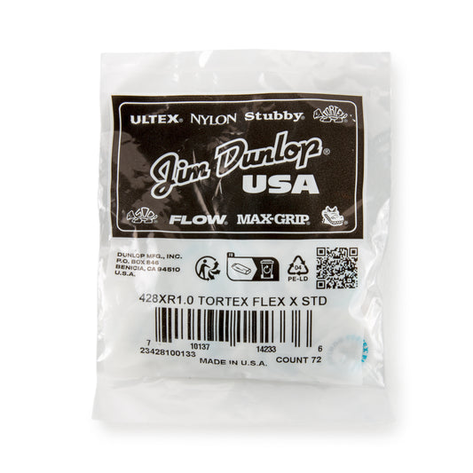 Jim Dunlop DUNLOP TORTEX 1.0mm FLEX X GUITAR PICK REFILL BAG 72-PACK - 428XR100