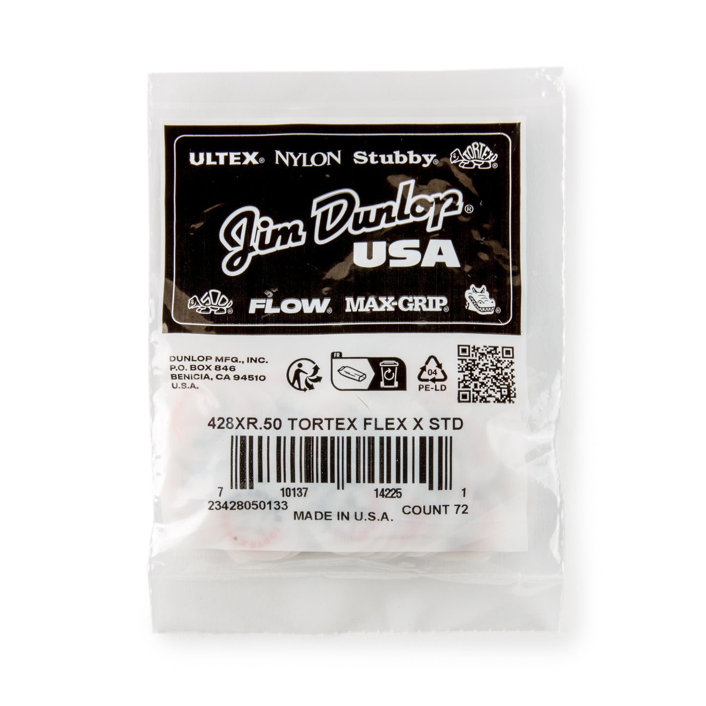 Jim Dunlop DUNLOP TORTEX .50mm FLEX X GUITAR PICK REFILL BAG 72-PACK - 428XR050