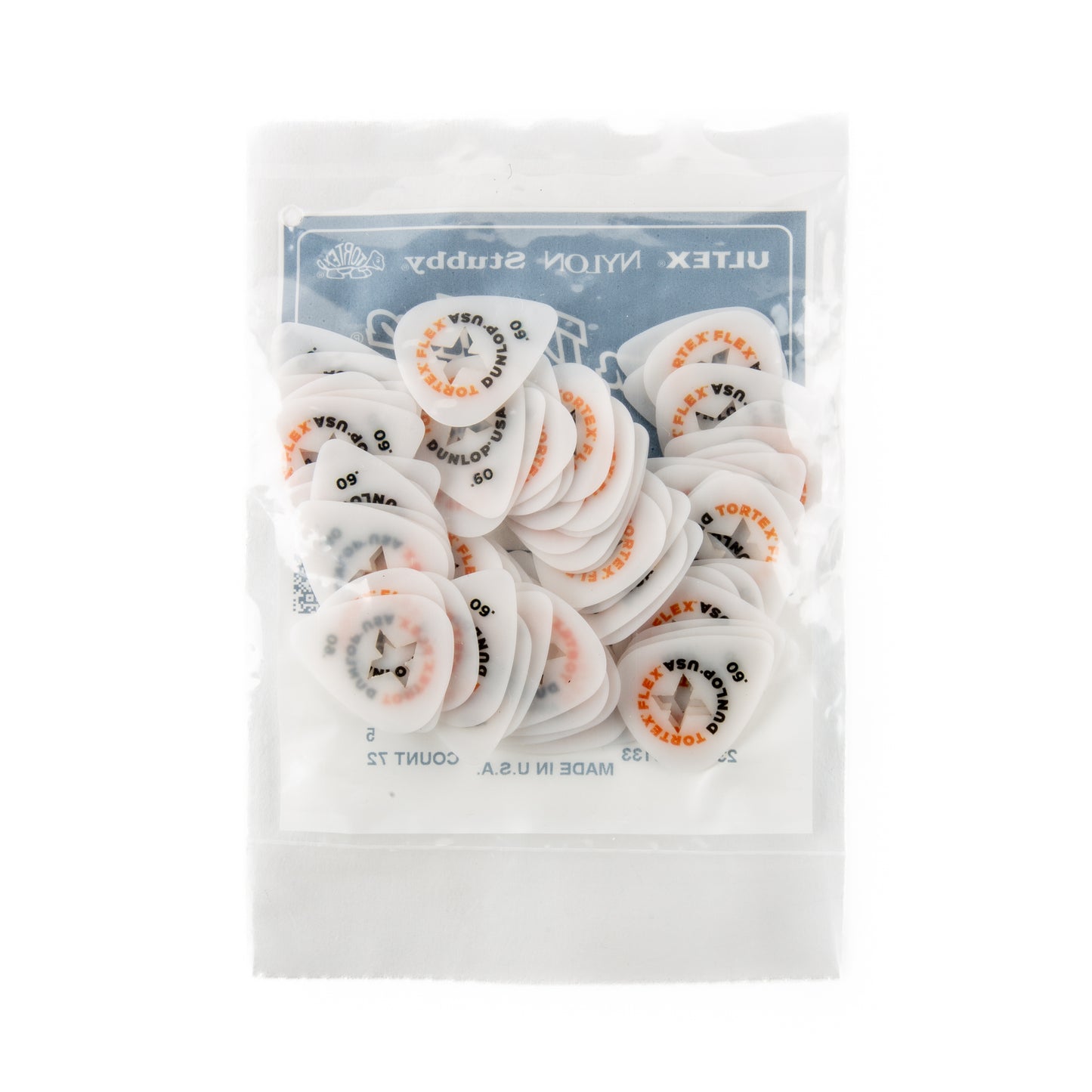 Jim Dunlop DUNLOP TORTEX .60mm FLEX X GUITAR PICK REFILL BAG 72-PACK - 428XR060