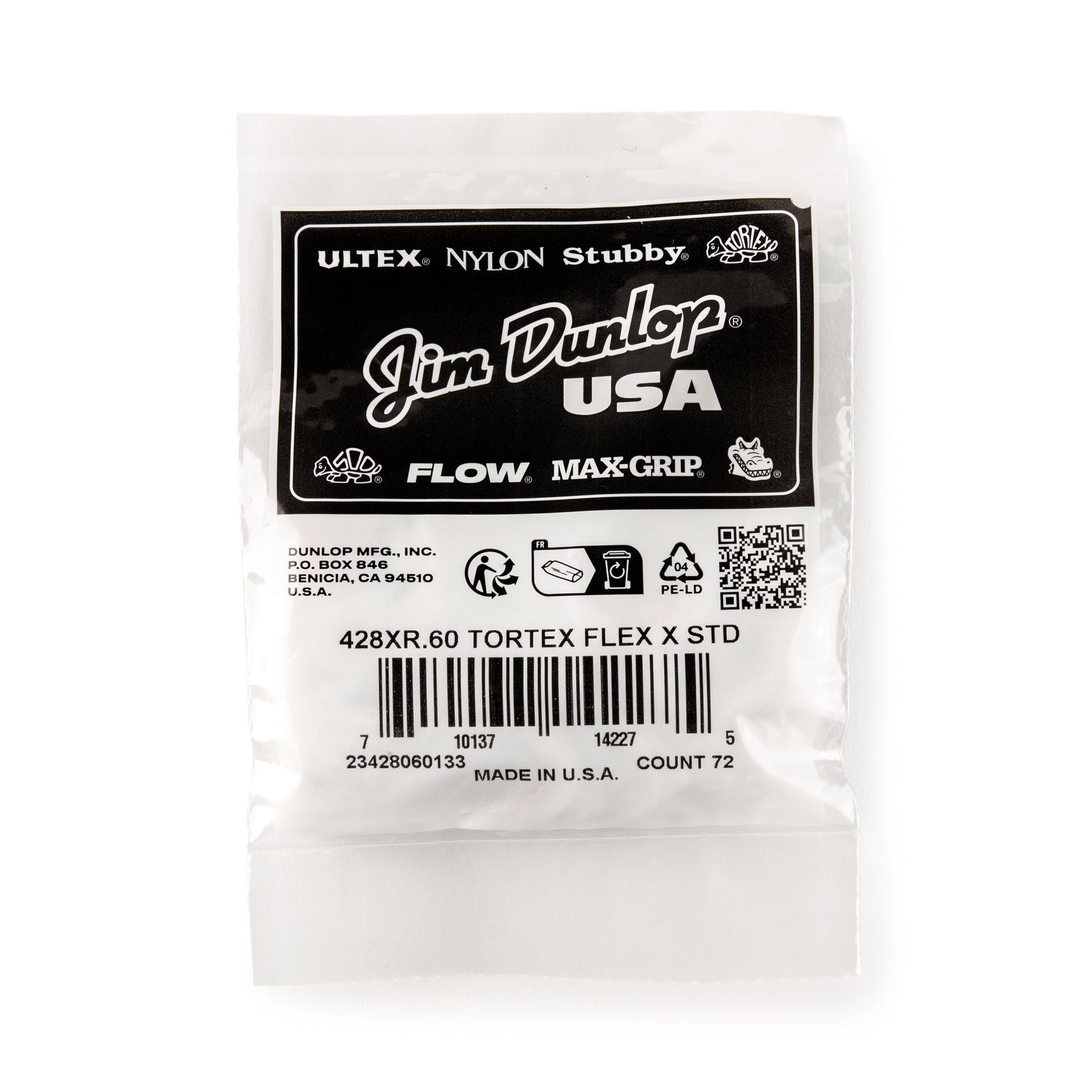 Jim Dunlop DUNLOP TORTEX .60mm FLEX X GUITAR PICK REFILL BAG 72-PACK - 428XR060