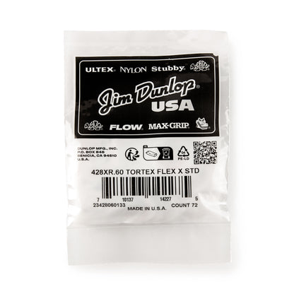 Jim Dunlop DUNLOP TORTEX .60mm FLEX X GUITAR PICK REFILL BAG 72-PACK - 428XR060