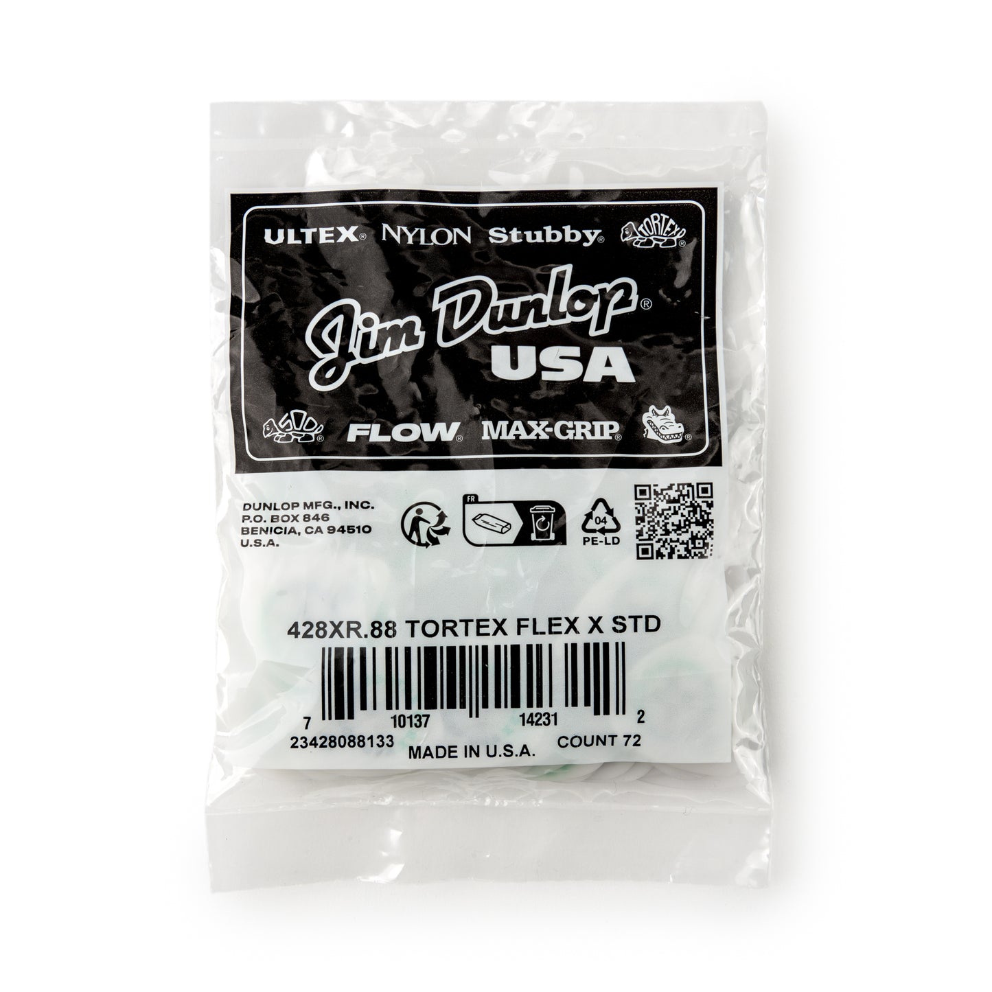 Jim Dunlop DUNLOP TORTEX .88mm FLEX X GUITAR PICK REFILL BAG 72-PACK - 428XR088