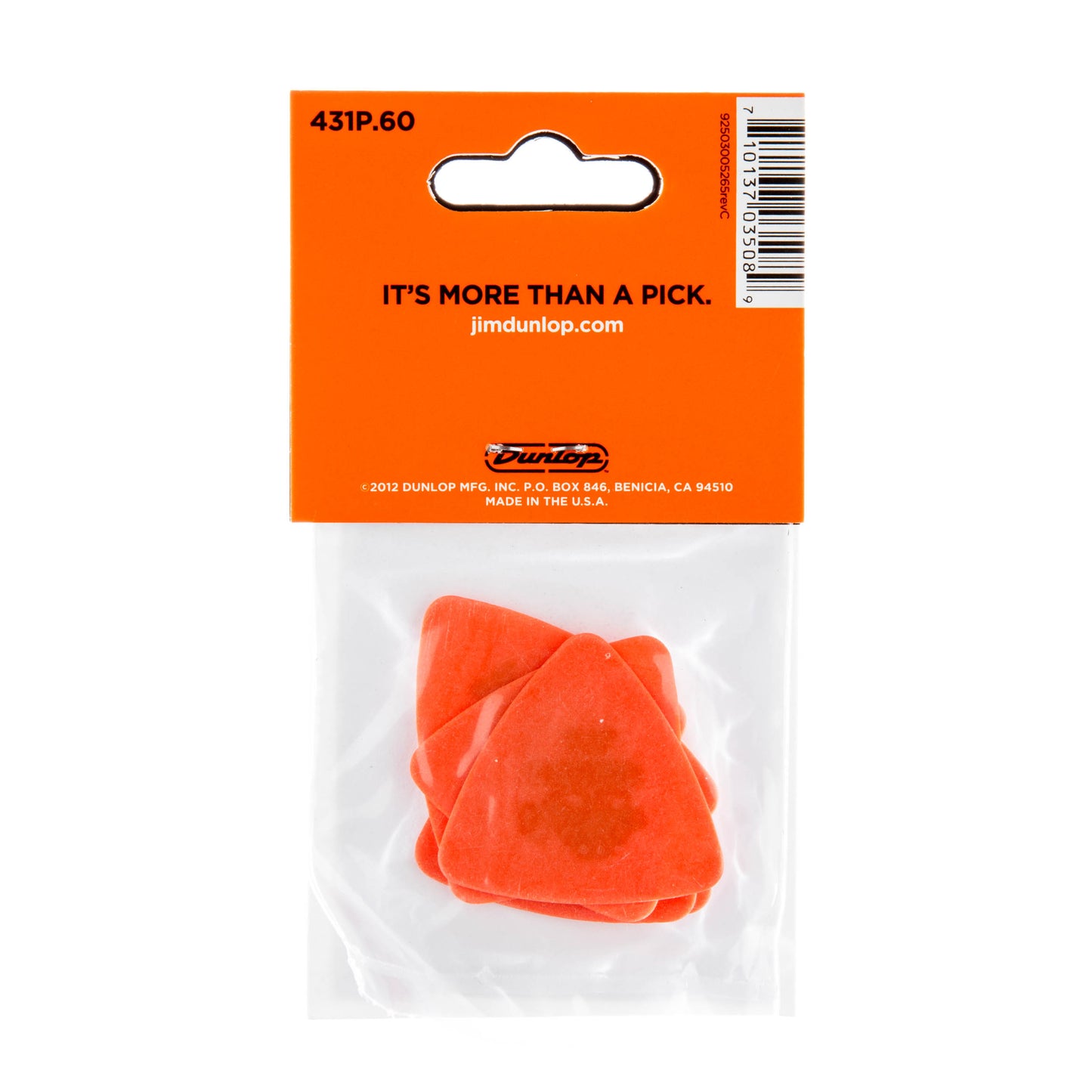 Jim Dunlop DUNLOP TORTEX .60mm TRIANGLE GUITAR PICK PLAYER'S PACK 06-PACK - 431P060
