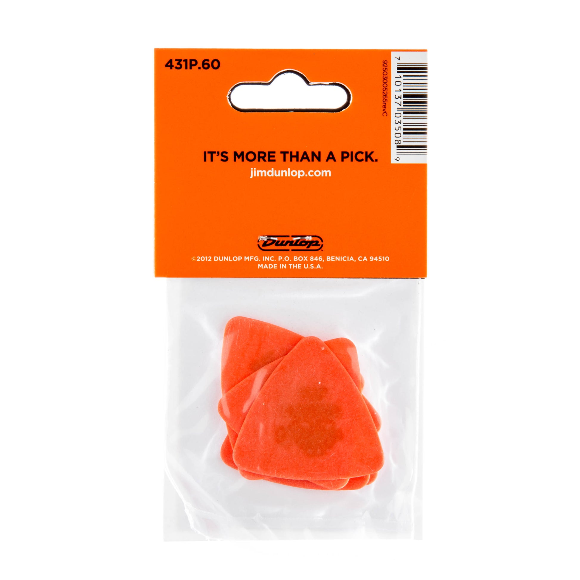 Jim Dunlop DUNLOP TORTEX .60mm TRIANGLE GUITAR PICK PLAYER'S PACK 06-PACK - 431P060