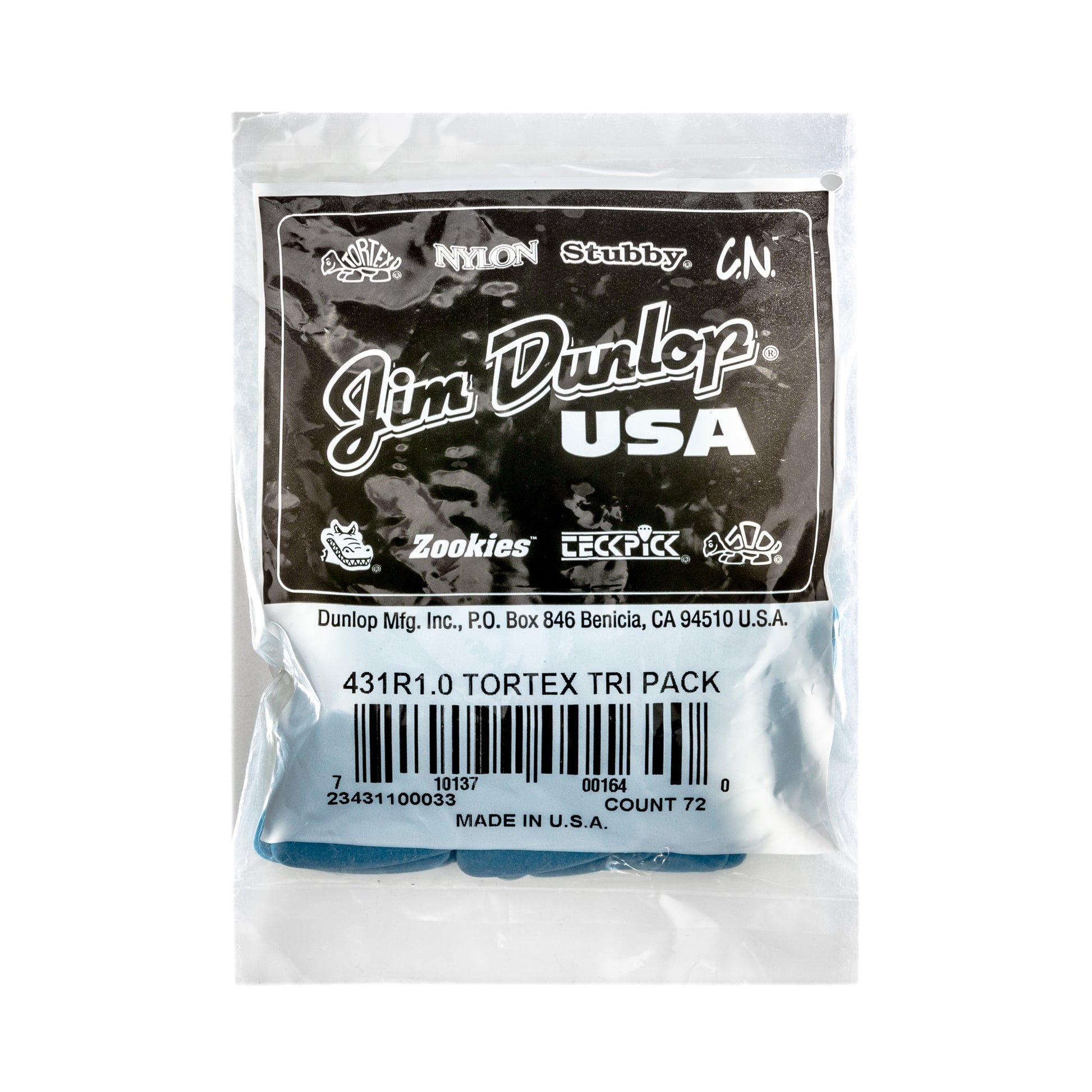 Jim Dunlop DUNLOP TORTEX 1.0mm TRIANGLE GUITAR PICK REFILL BAG 72-PACK - 431R100