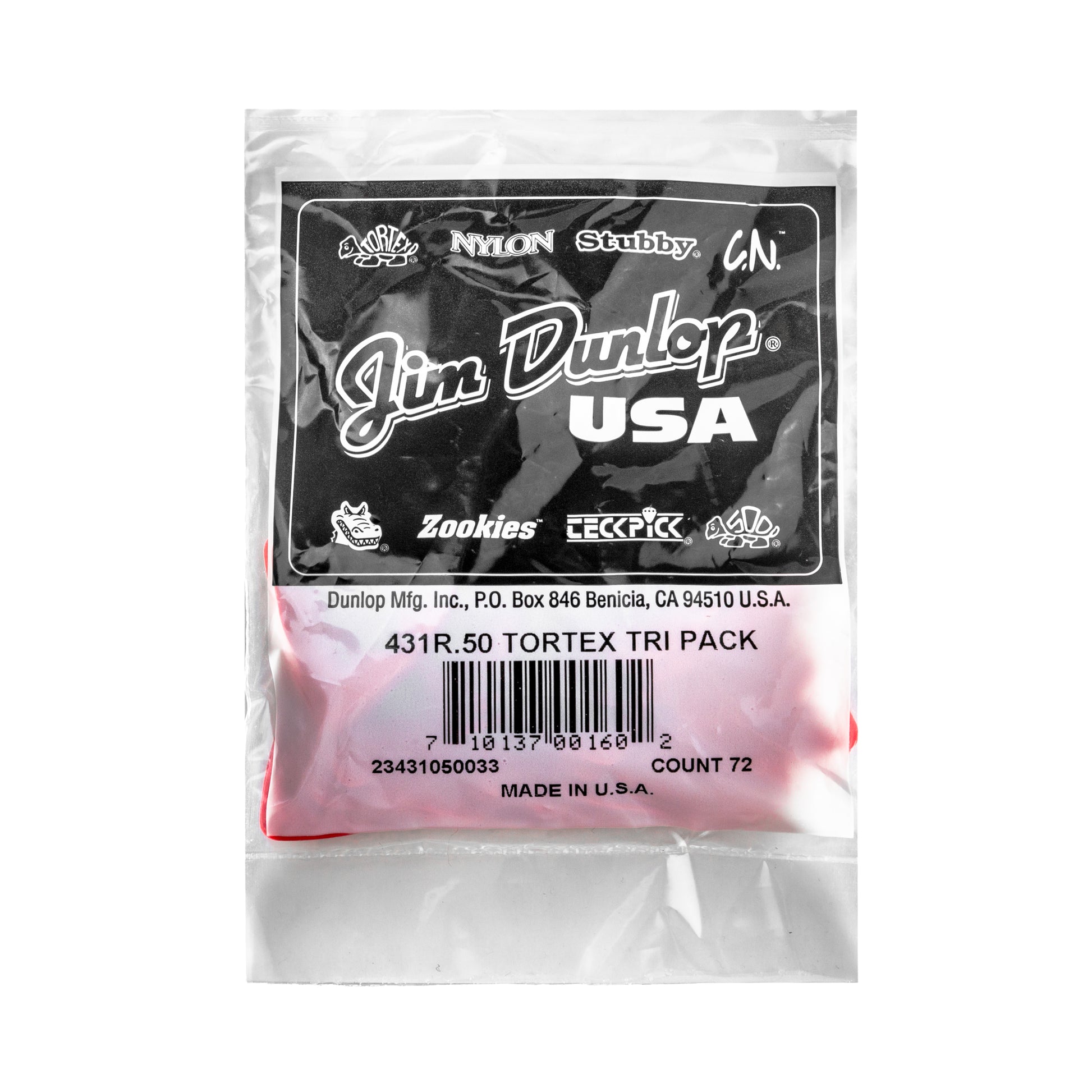 Jim Dunlop DUNLOP TORTEX .50mm TRIANGLE GUITAR PICK REFILL BAG 72-PACK - 431R050