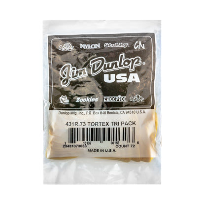 Jim Dunlop DUNLOP TORTEX .73mm TRIANGLE GUITAR PICK REFILL BAG 72-PACK - 431R073