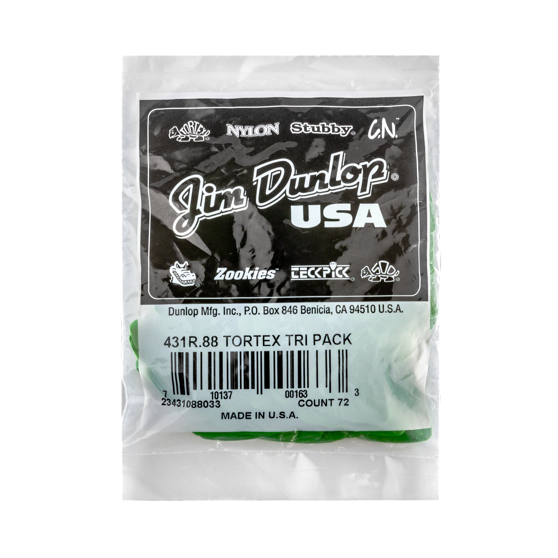 Jim Dunlop DUNLOP TORTEX .88mm TRIANGLE GUITAR PICK REFILL BAG 72-PACK - 431R088