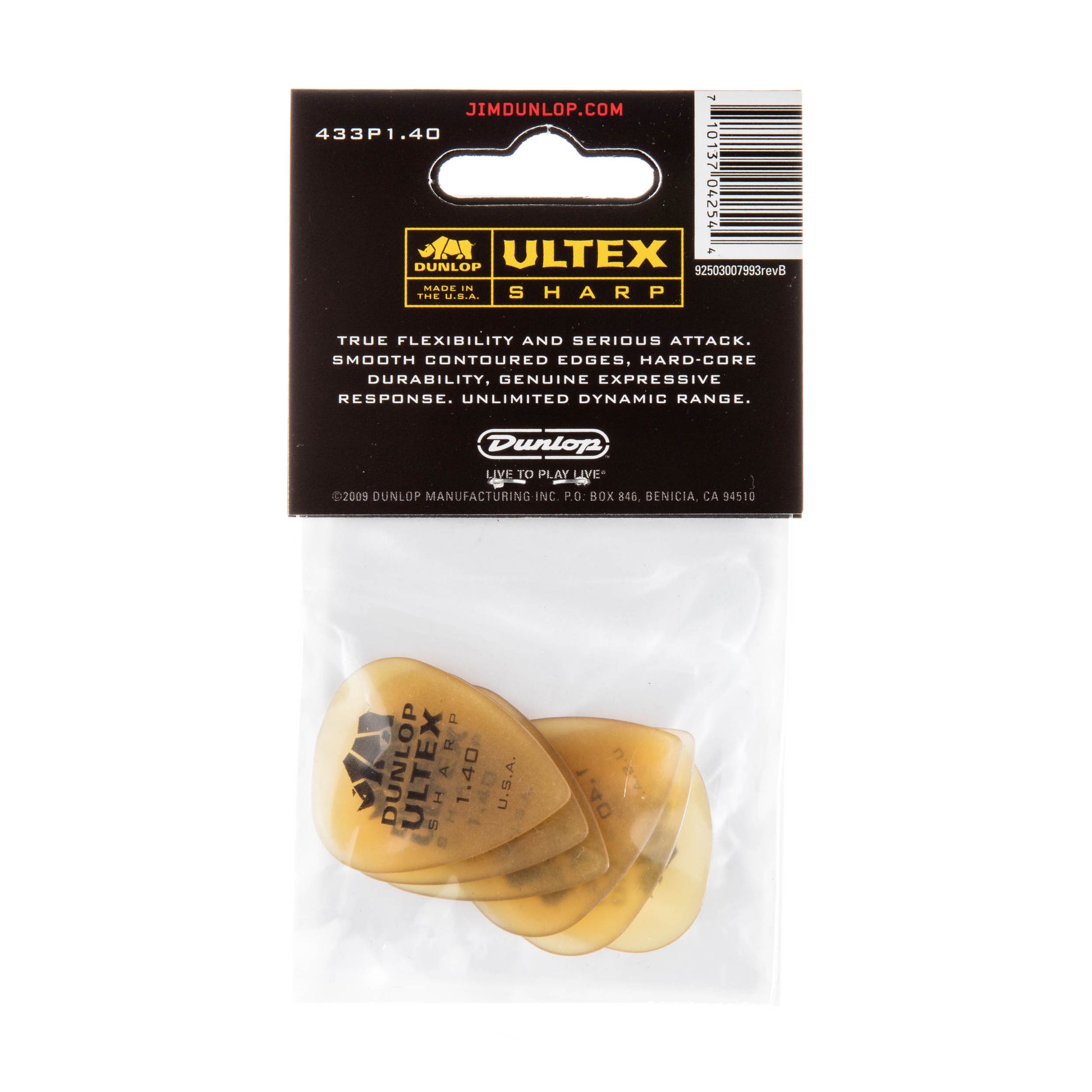 Jim Dunlop DUNLOP ULTEX 1.40mm SHARP GUITAR PICK PLAYER'S PACK 06-PACK - 433P140