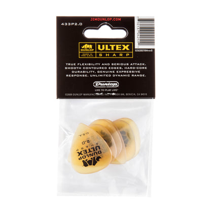 Jim Dunlop DUNLOP ULTEX 2.0mm SHARP GUITAR PICK PLAYER'S PACK 06-PACK - 433P200