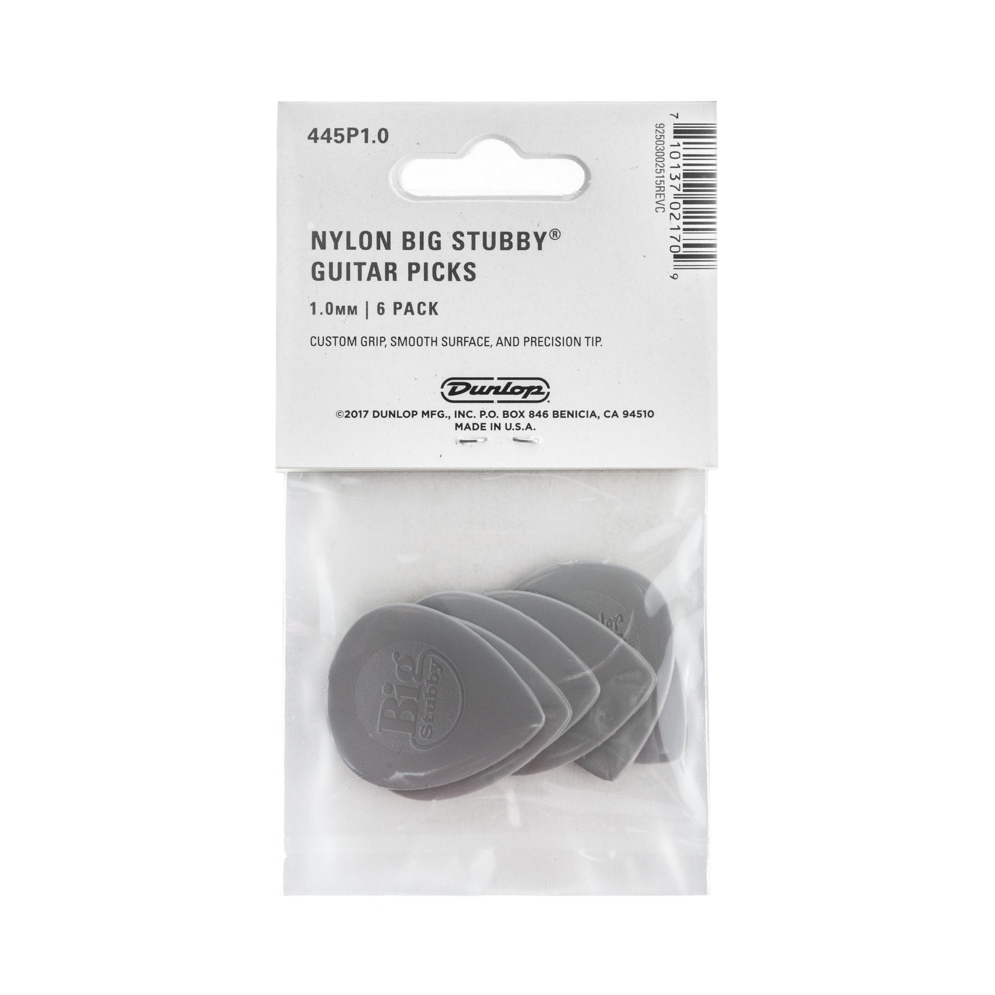 Jim Dunlop DUNLOP BIG STUBBY 1.0mm NYLON GUITAR PICK PLAYER'S PACK 06-PACK - 445P100