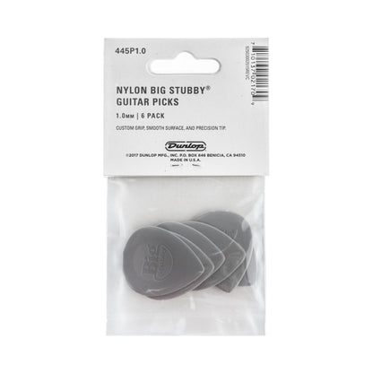 Jim Dunlop DUNLOP BIG STUBBY 1.0mm NYLON GUITAR PICK PLAYER'S PACK 06-PACK - 445P100