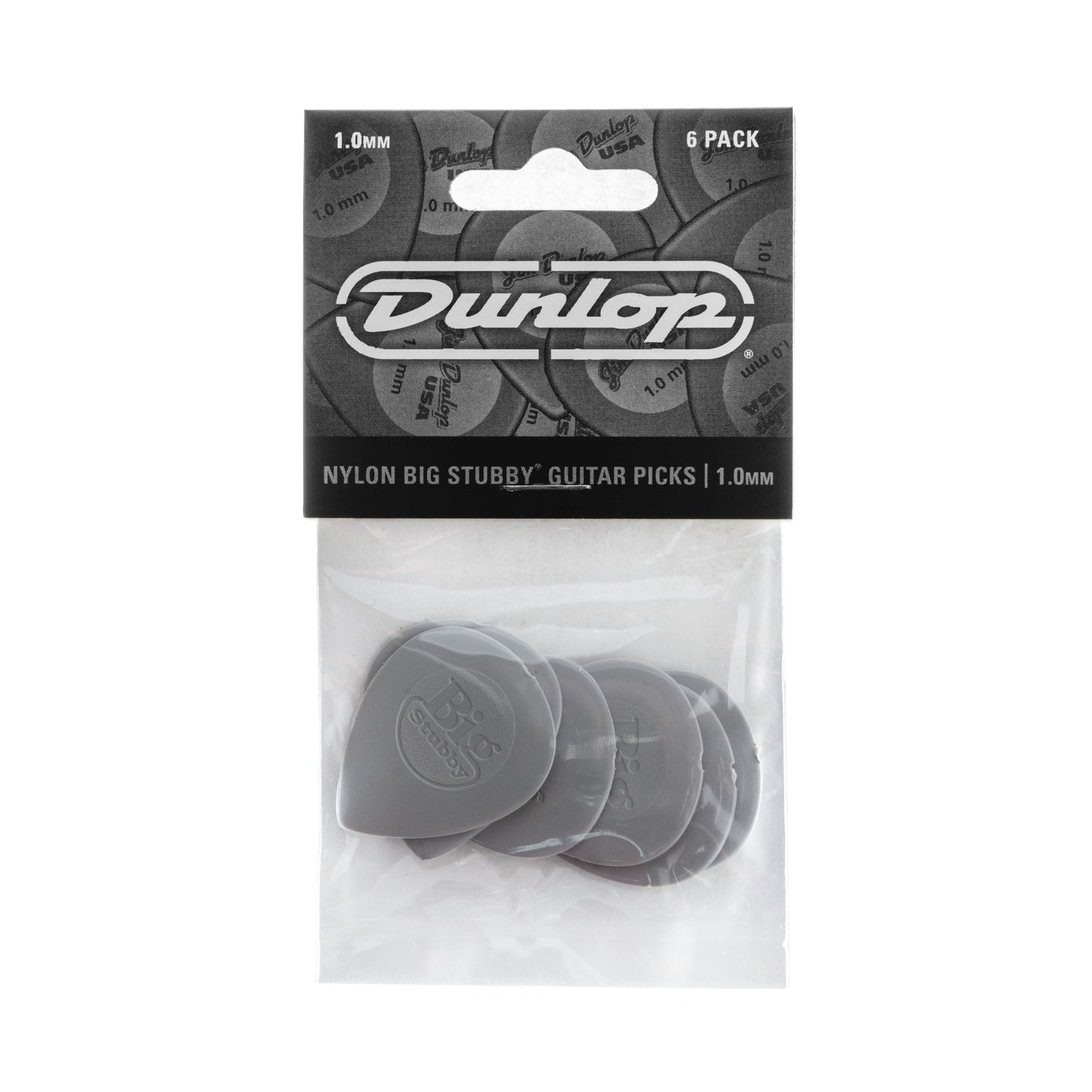 Jim Dunlop DUNLOP BIG STUBBY 1.0mm NYLON GUITAR PICK PLAYER'S PACK 06-PACK - 445P100