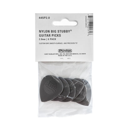 Jim Dunlop DUNLOP BIG STUBBY 2.0mm NYLON GUITAR PICK PLAYER'S PACK 06-PACK - 445P200