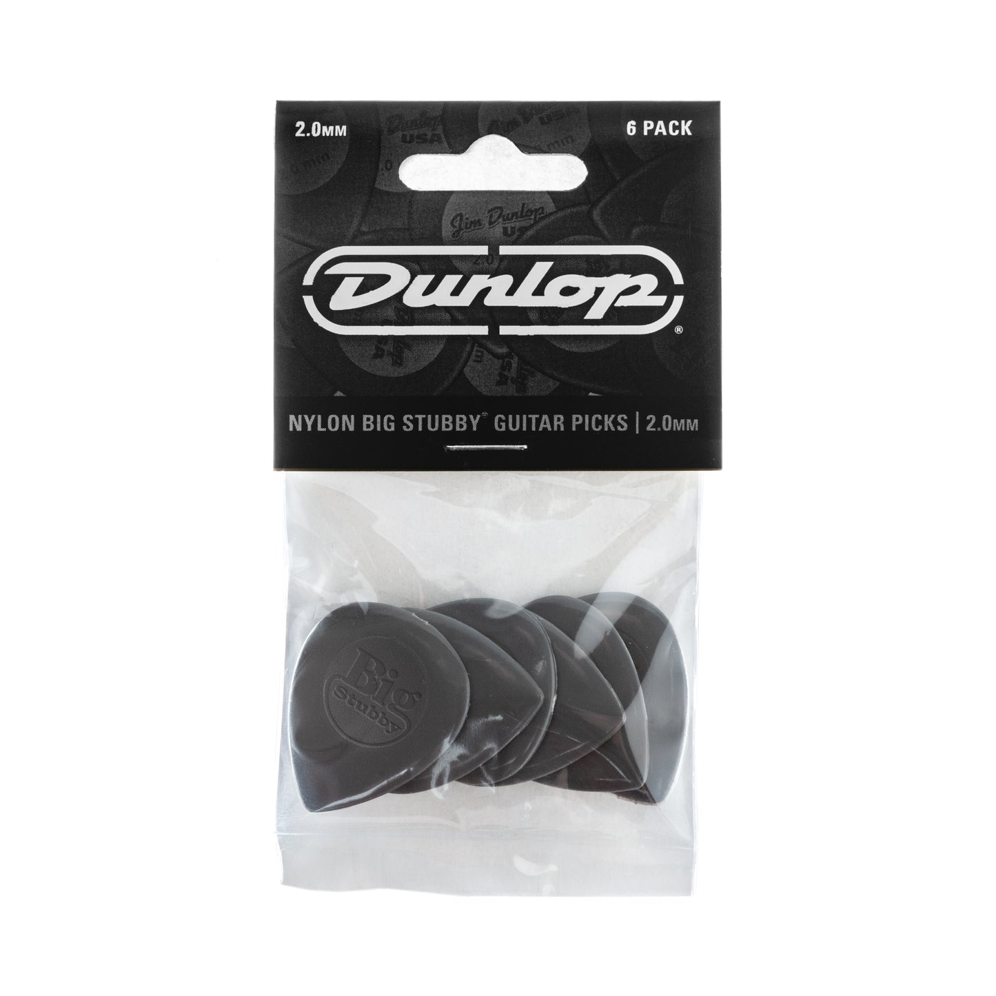 Jim Dunlop DUNLOP BIG STUBBY 2.0mm NYLON GUITAR PICK PLAYER'S PACK 06-PACK - 445P200