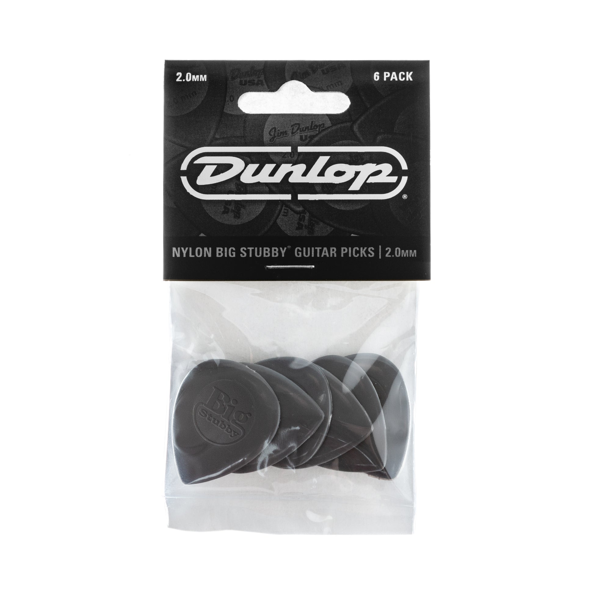 Jim Dunlop DUNLOP BIG STUBBY 2.0mm NYLON GUITAR PICK PLAYER'S PACK 06-PACK - 445P200