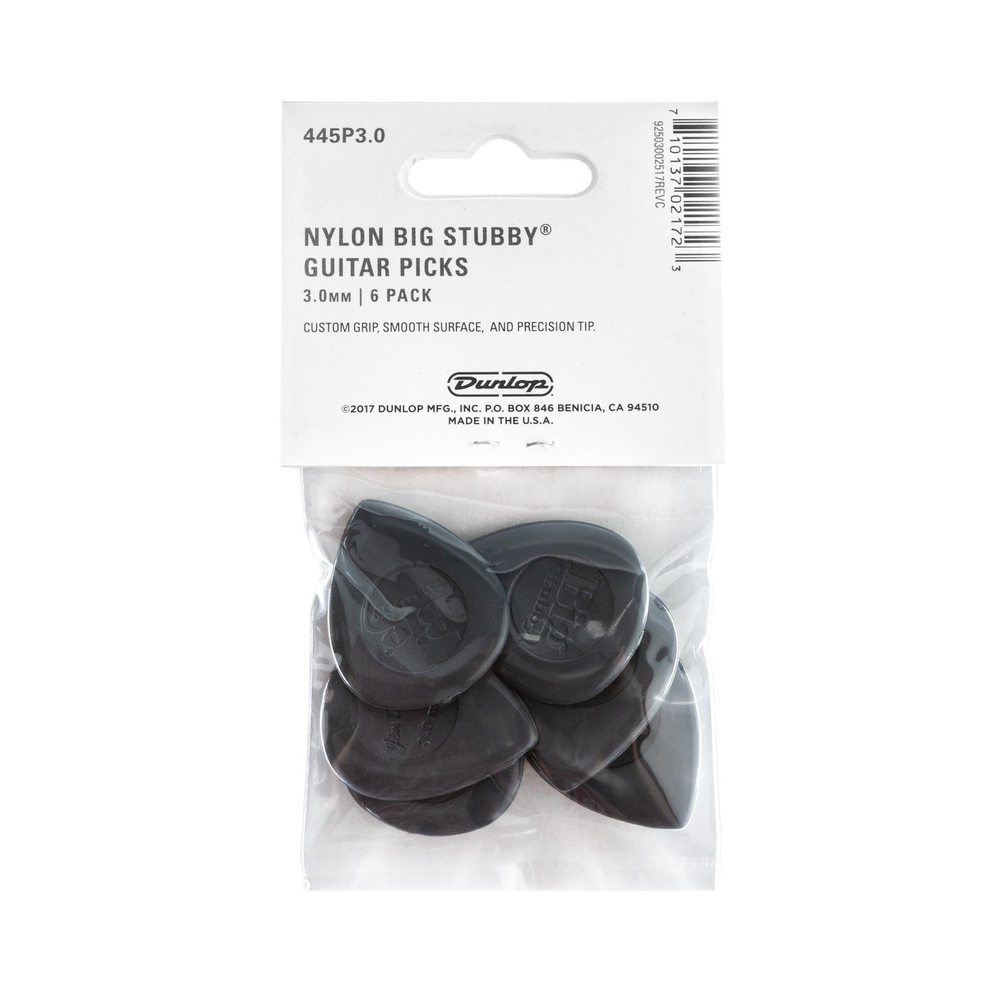Jim Dunlop DUNLOP BIG STUBBY 3.0mm NYLON GUITAR PICK PLAYER'S PACK 06-PACK - 445P300