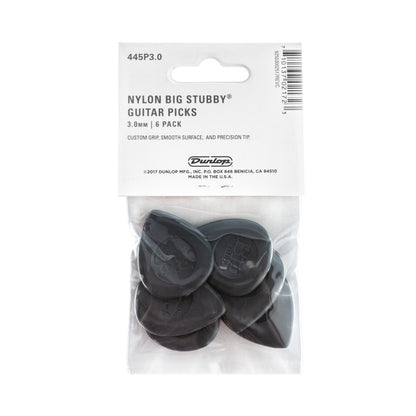 Jim Dunlop DUNLOP BIG STUBBY 3.0mm NYLON GUITAR PICK PLAYER'S PACK 06-PACK - 445P300