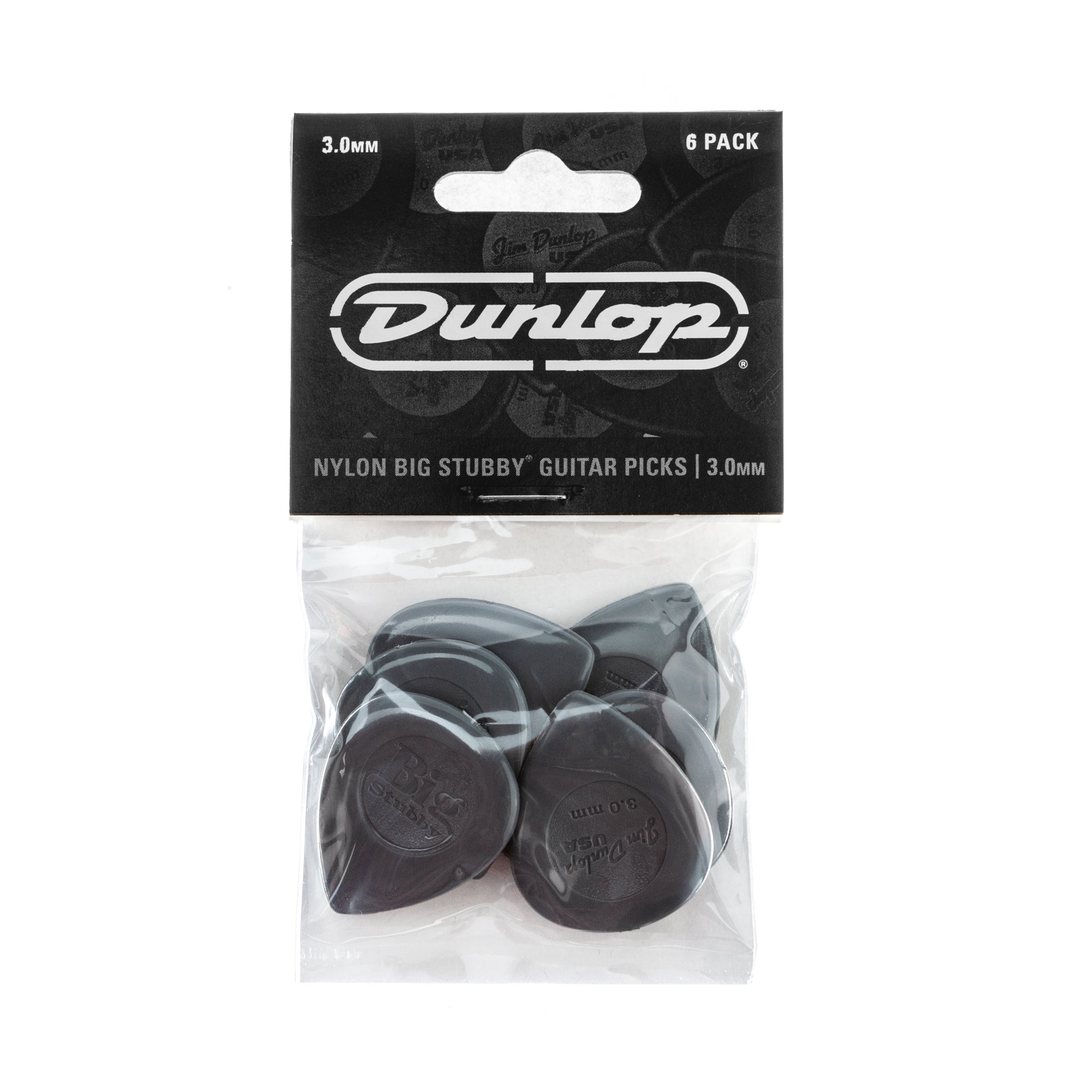 Jim Dunlop DUNLOP BIG STUBBY 3.0mm NYLON GUITAR PICK PLAYER'S PACK 06-PACK - 445P300
