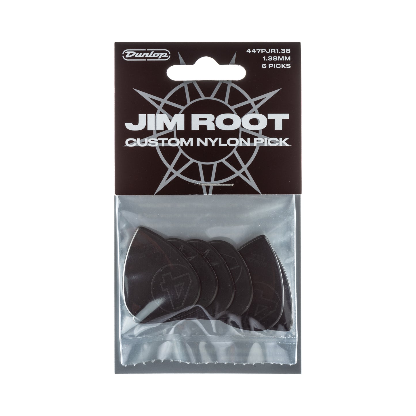 Jim Dunlop DUNLOP JIM ROOT 1.38mm CUSTOM NYLON GUITAR PICK PLAYER'S PACK 06-PACK - 447PJR138