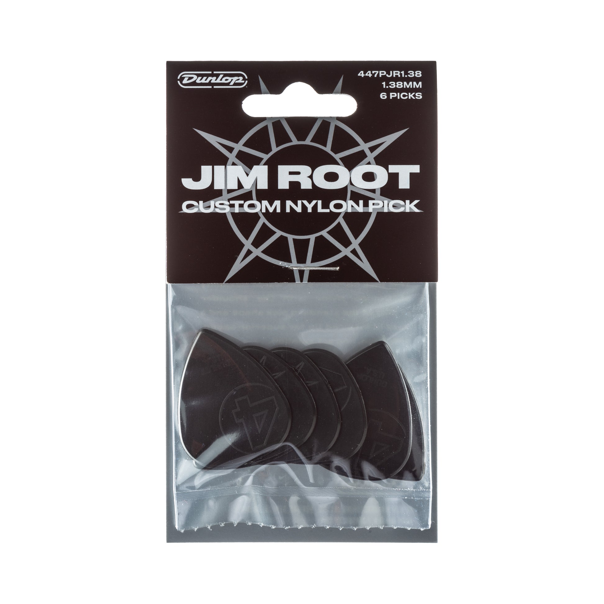 Jim Dunlop DUNLOP JIM ROOT 1.38mm CUSTOM NYLON GUITAR PICK PLAYER'S PACK 06-PACK - 447PJR138