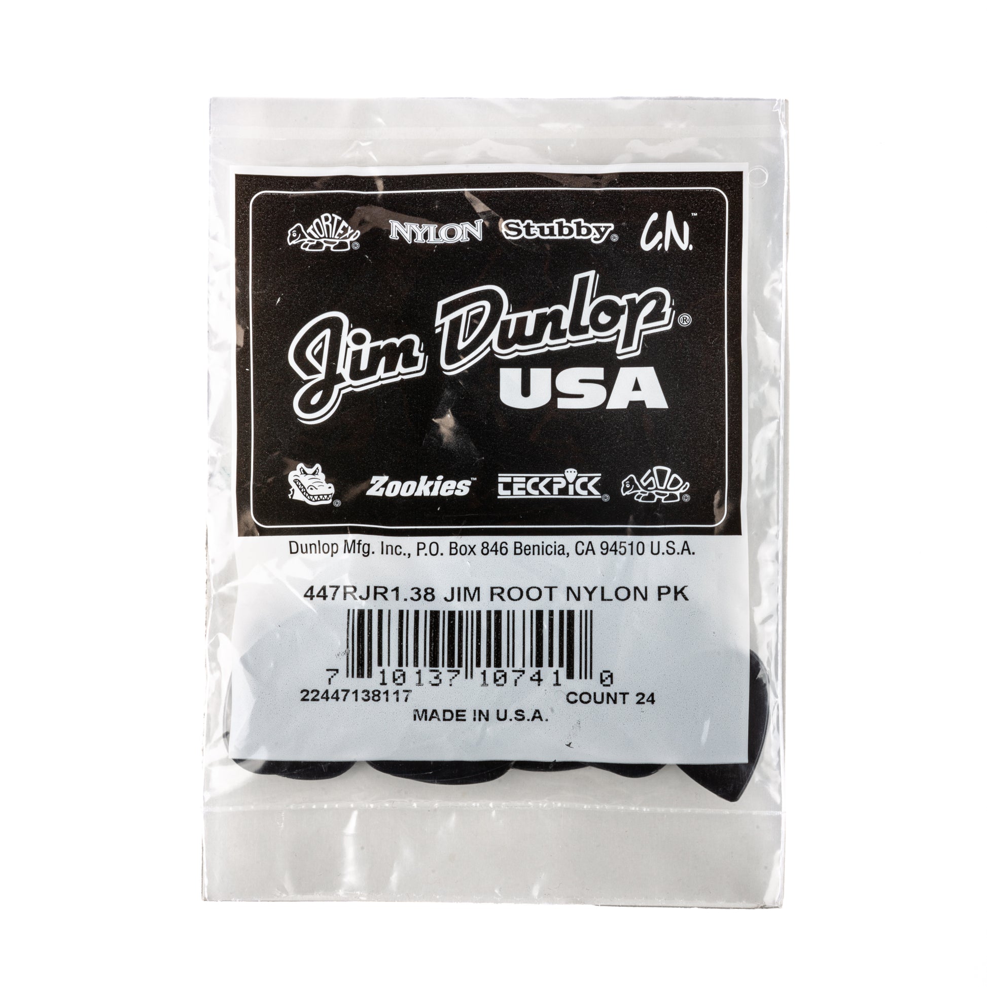 Jim Dunlop DUNLOP JIM ROOT 1.38mm CUSTOM NYLON GUITAR PICK REFILL BAG 24-PACK - 447RJR138