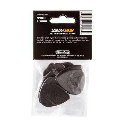 Jim Dunlop DUNLOP MAX GRIP 1.0mm STANDARD NYLON GUITAR PICK PLAYER'S PACK 12-PACK - 449P100