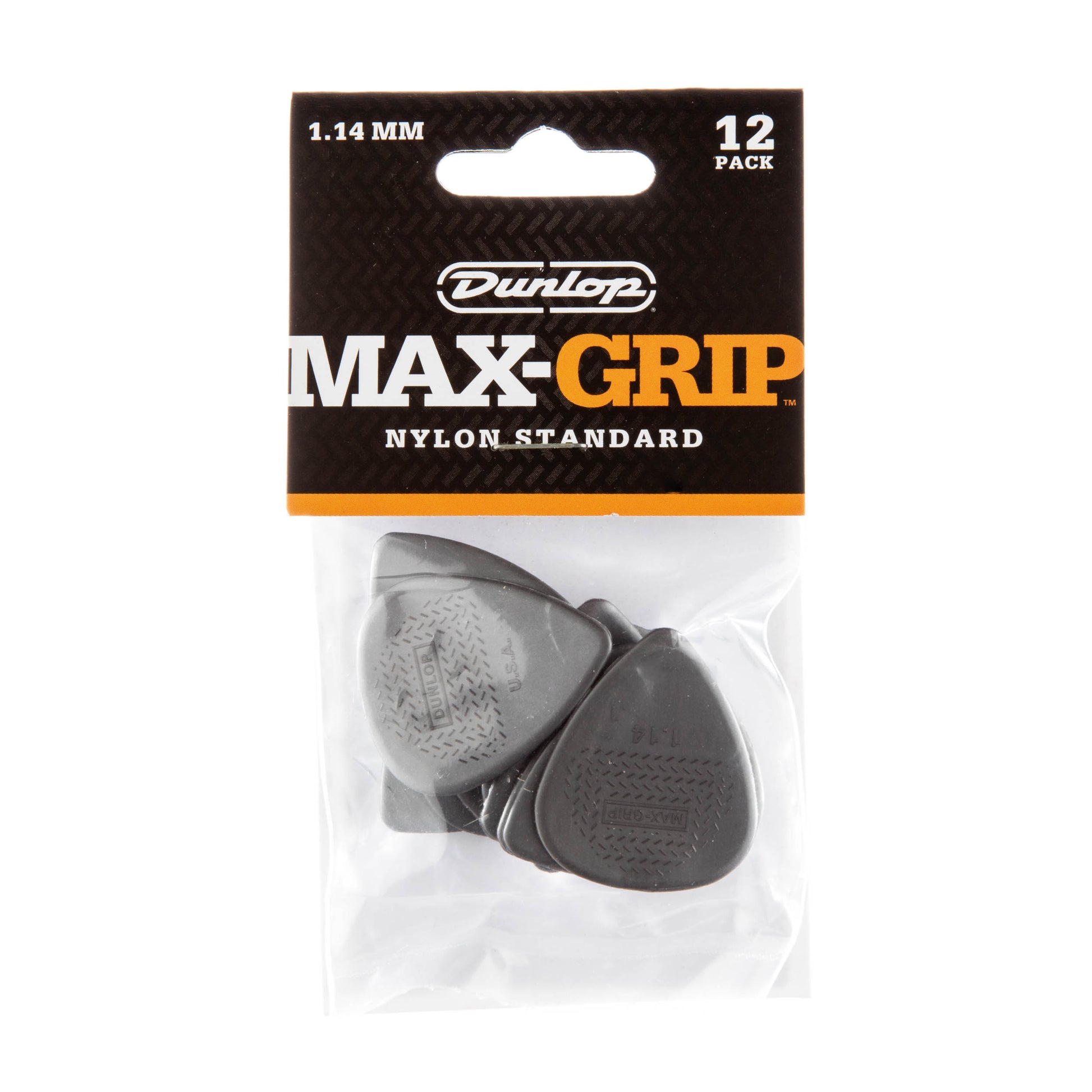 Jim Dunlop DUNLOP MAX GRIP 1.14mm STANDARD NYLON GUITAR PICK PLAYER'S PACK 12-PACK - 449P114