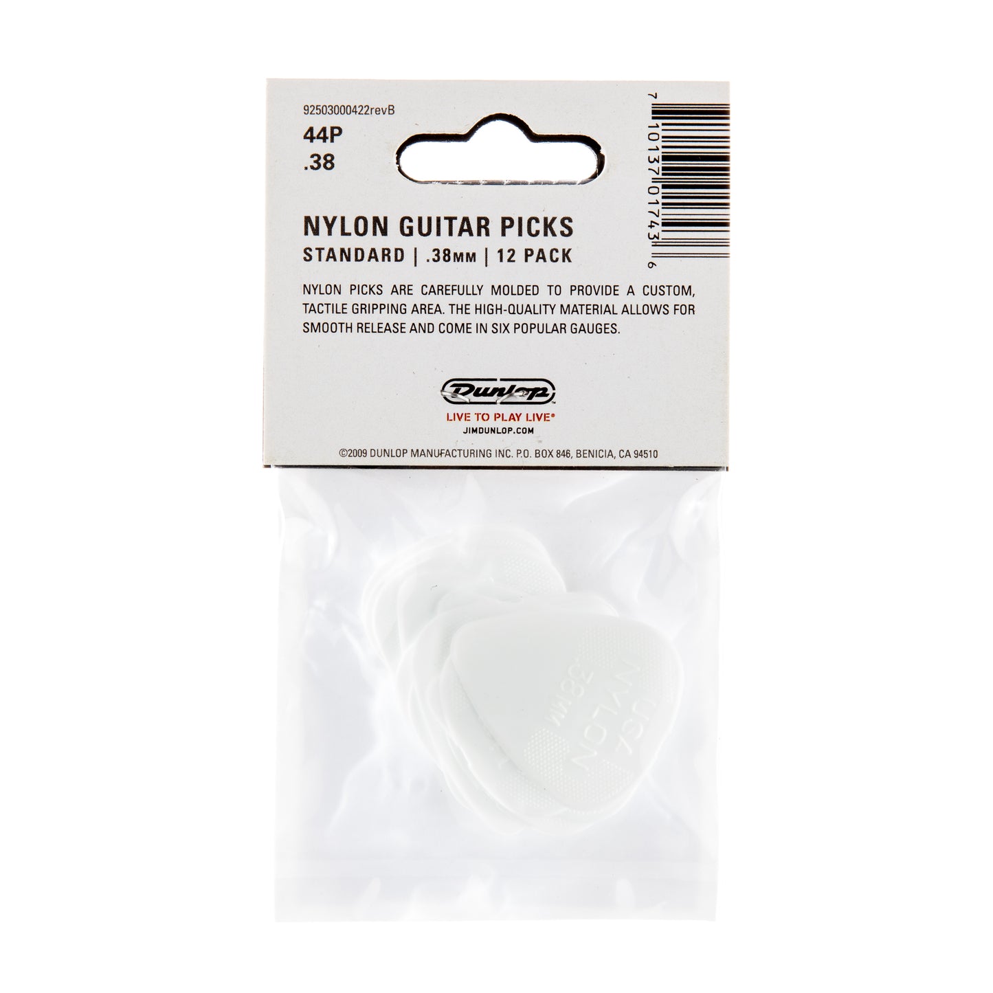 Jim Dunlop DUNLOP NYLON .38mm STANDARD GUITAR PICK PLAYER'S PACK 12-PACK - 44P038