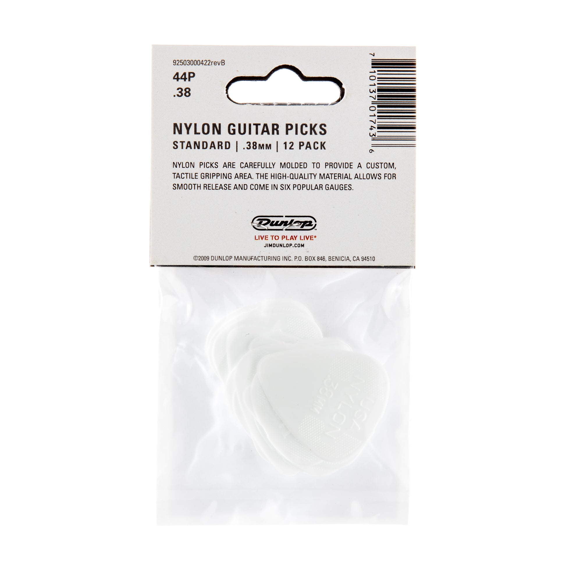 Jim Dunlop DUNLOP NYLON .38mm STANDARD GUITAR PICK PLAYER'S PACK 12-PACK - 44P038