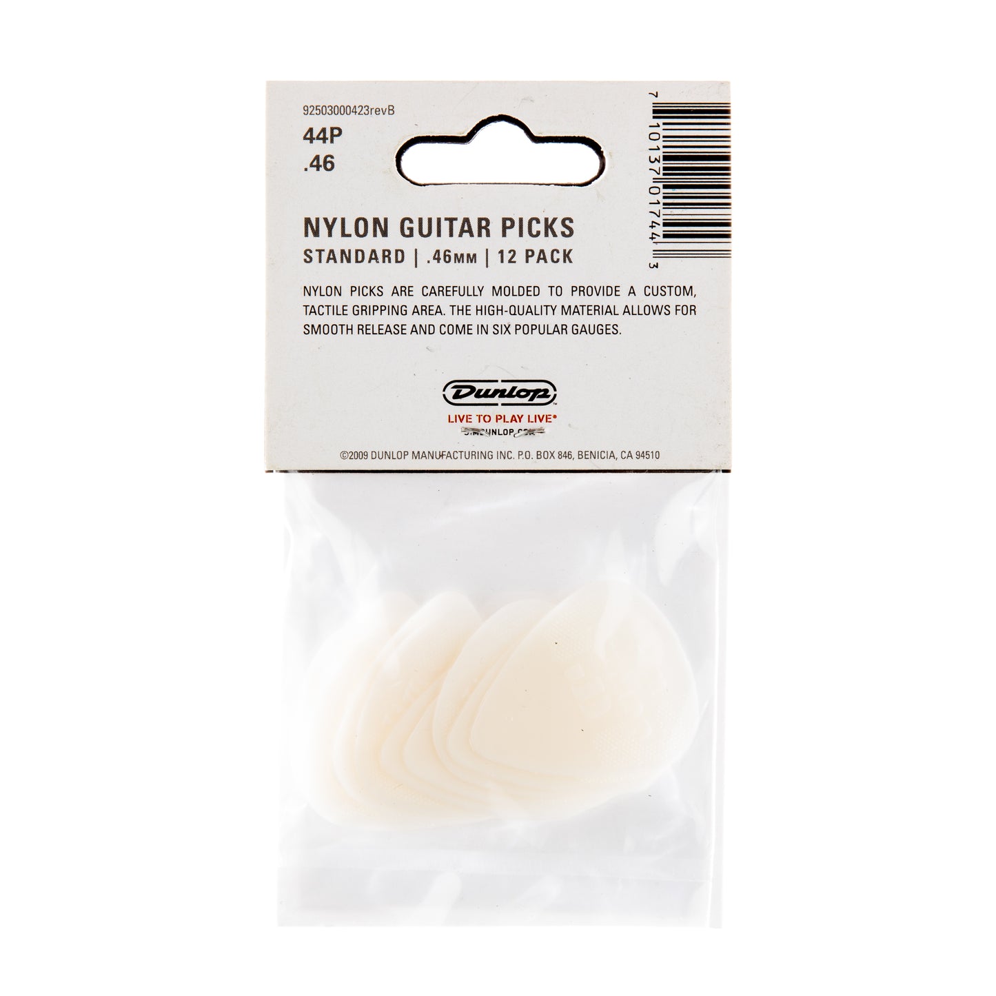 Jim Dunlop DUNLOP NYLON .46mm STANDARD GUITAR PICK PLAYER'S PACK 12-PACK - 44P046