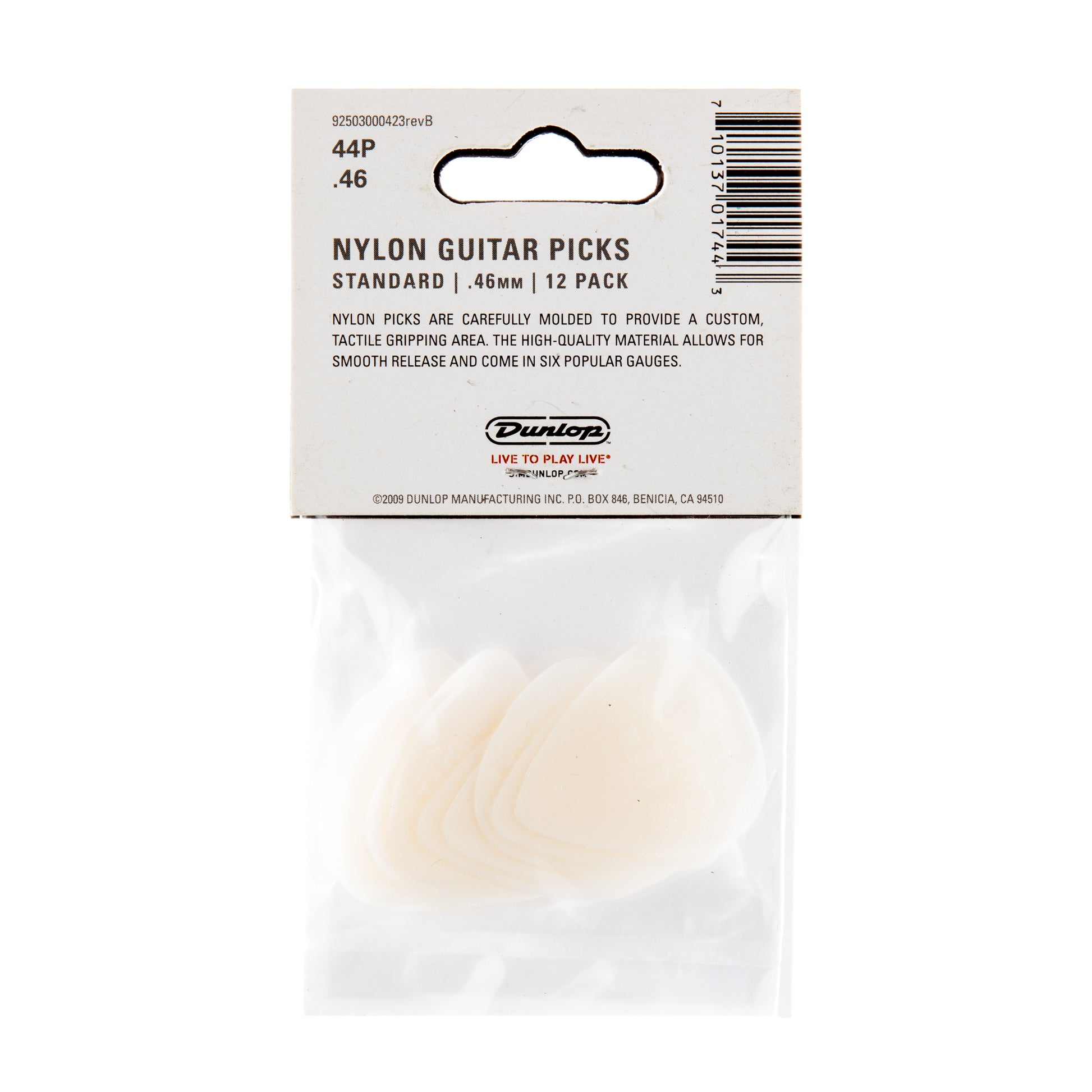 Jim Dunlop DUNLOP NYLON .46mm STANDARD GUITAR PICK PLAYER'S PACK 12-PACK - 44P046