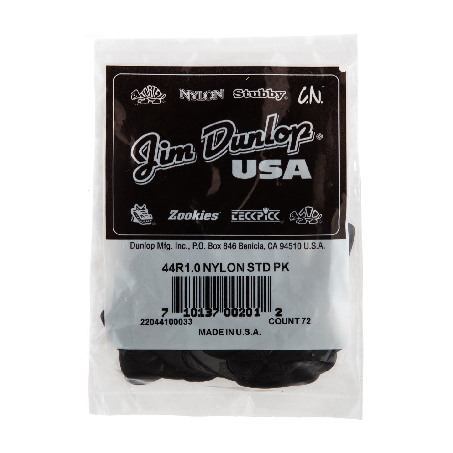Jim Dunlop DUNLOP NYLON 1.0mm STANDARD GUITAR PICK REFILL BAG 72-PACK - 44R100