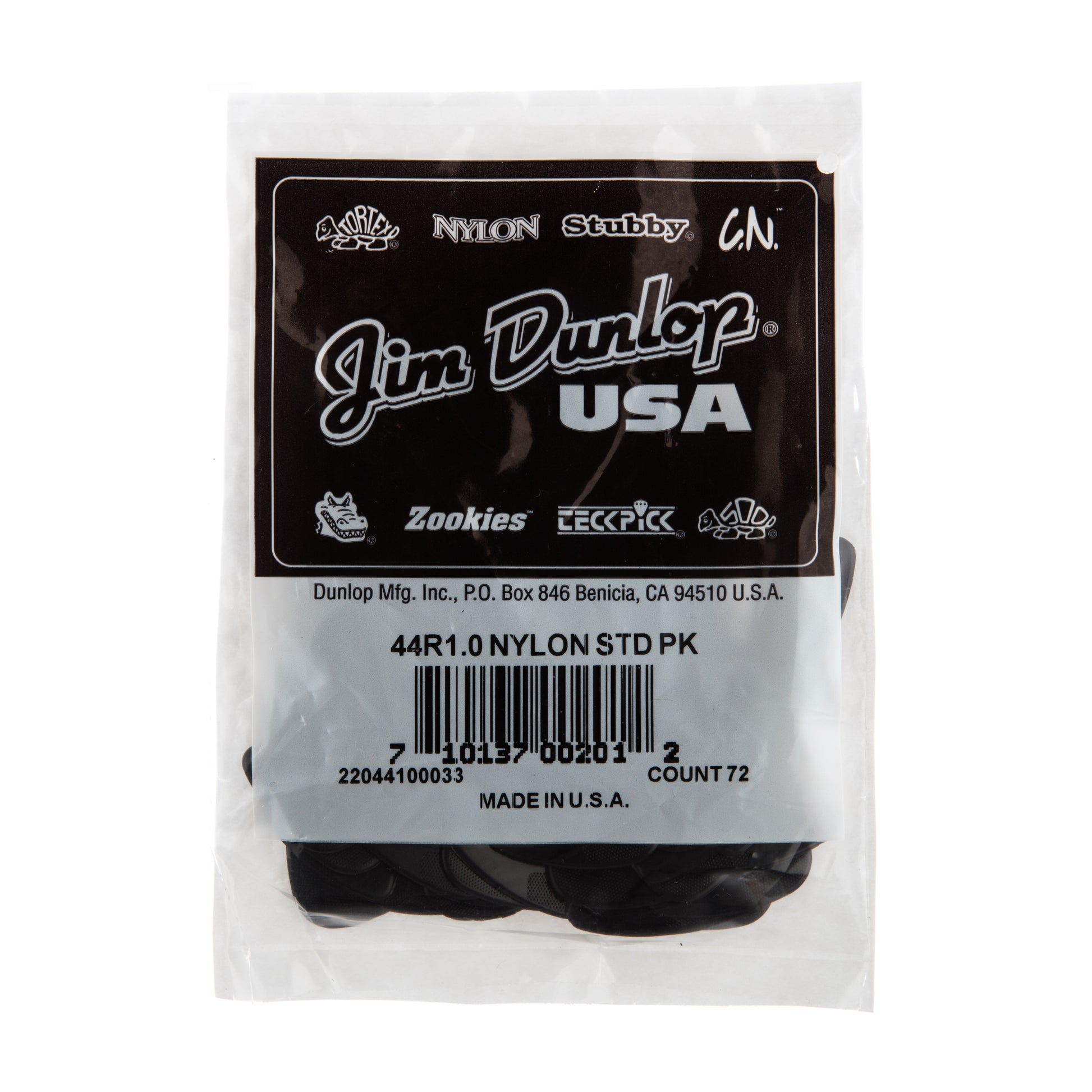 Jim Dunlop DUNLOP NYLON 1.0mm STANDARD GUITAR PICK REFILL BAG 72-PACK - 44R100