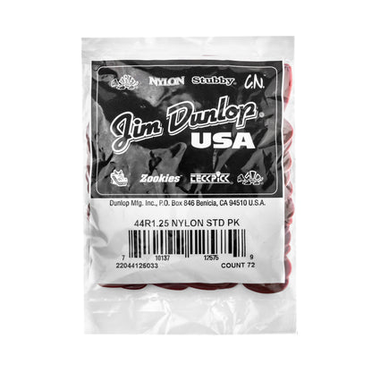 Jim Dunlop DUNLOP NYLON 1.25mm STANDARD GUITAR PICK REFILL BAG 72-PACK - 44R125