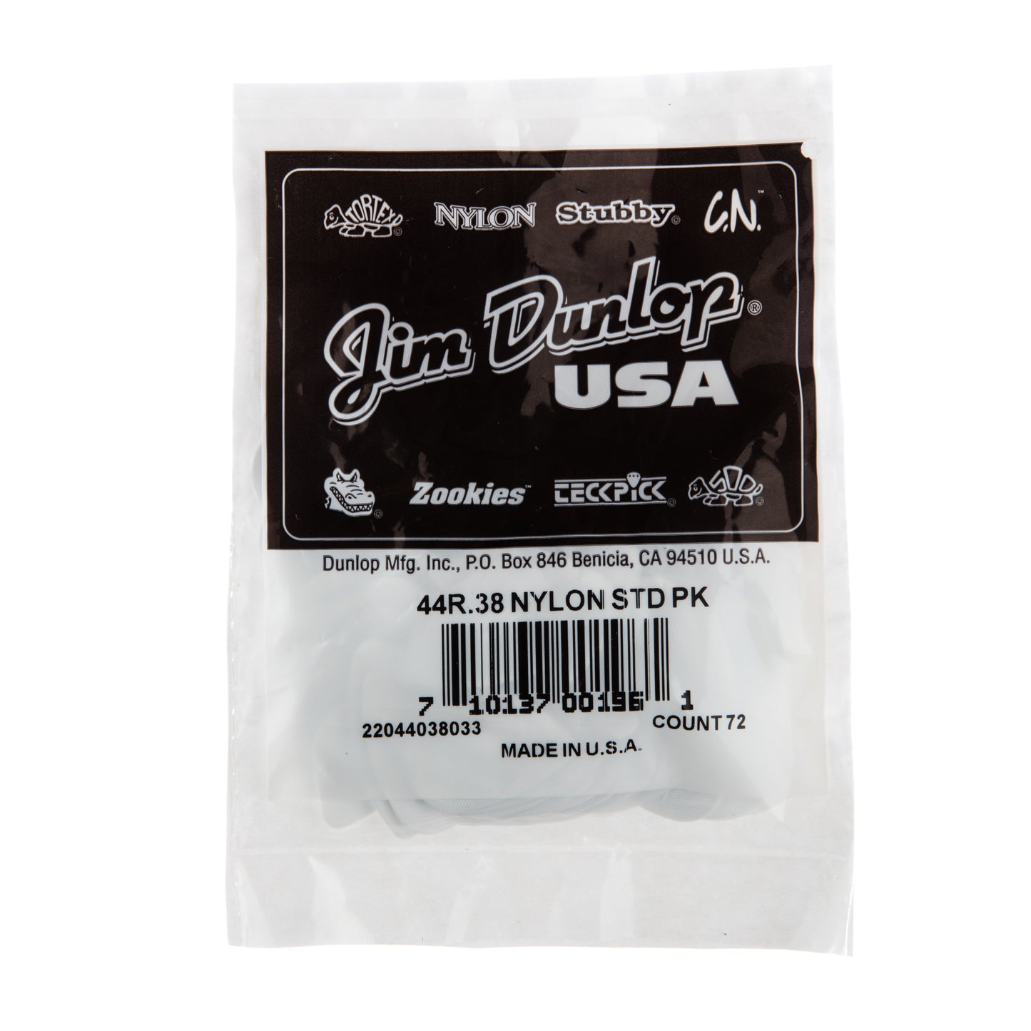Jim Dunlop DUNLOP NYLON .38mm STANDARD GUITAR PICK REFILL BAG 72-PACK - 44R038