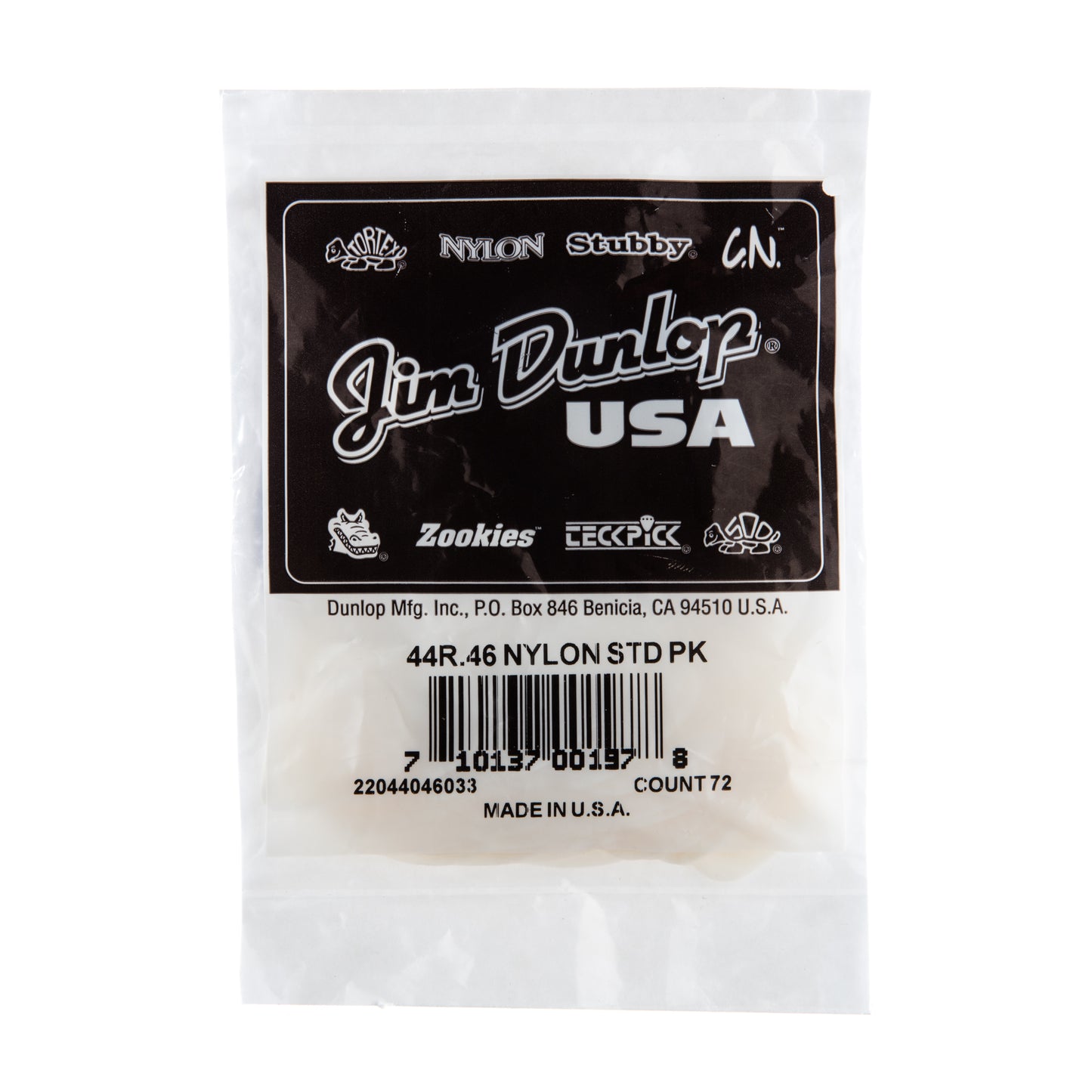 Jim Dunlop DUNLOP NYLON .46mm STANDARD GUITAR PICK REFILL BAG 72-PACK - 44R046