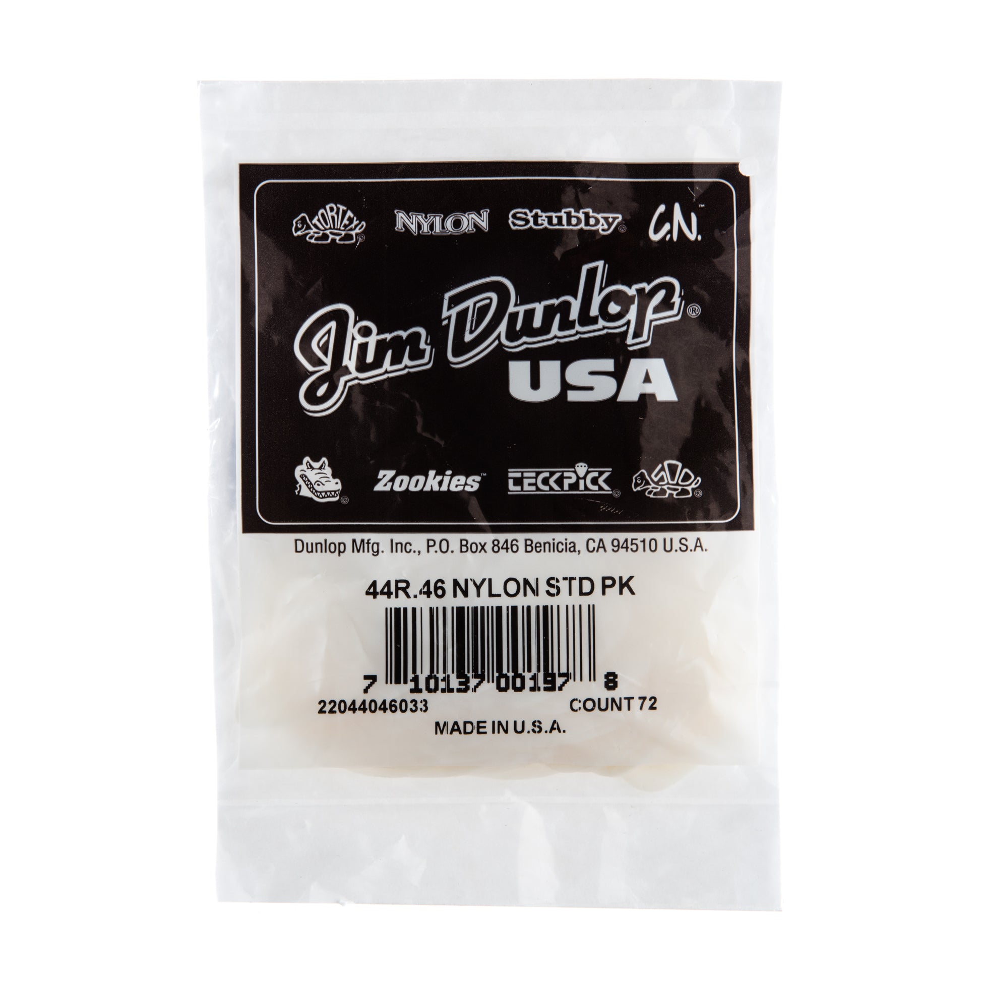 Jim Dunlop DUNLOP NYLON .46mm STANDARD GUITAR PICK REFILL BAG 72-PACK - 44R046