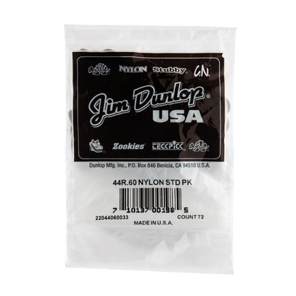 Jim Dunlop DUNLOP NYLON .60mm STANDARD GUITAR PICK REFILL BAG 72-PACK - 44R060