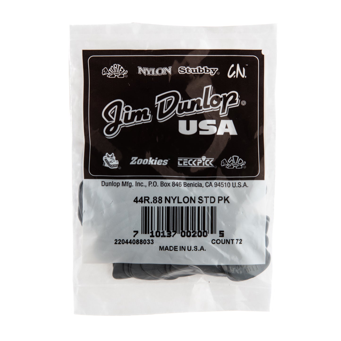 Jim Dunlop DUNLOP NYLON .88mm STANDARD GUITAR PICK REFILL BAG 72-PACK - 44R088