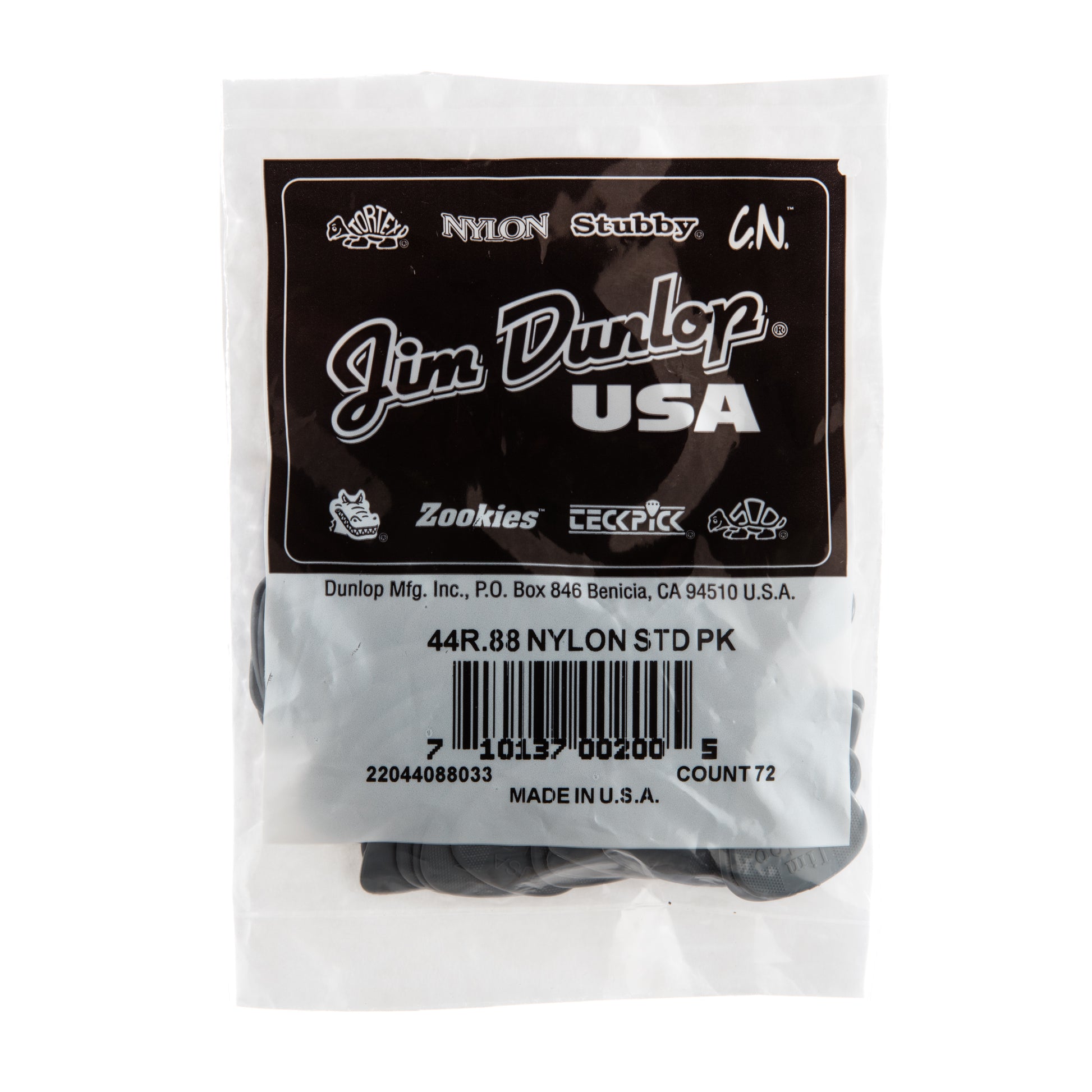 Jim Dunlop DUNLOP NYLON .88mm STANDARD GUITAR PICK REFILL BAG 72-PACK - 44R088