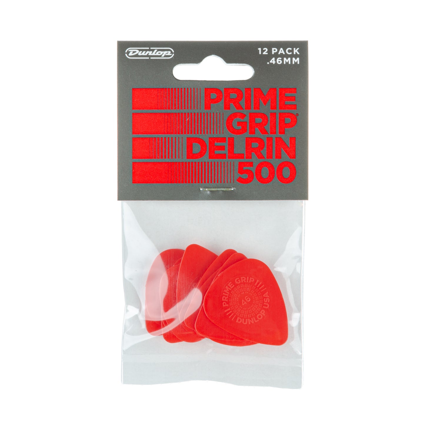 Jim Dunlop DUNLOP PRIMEGRIP .46mm DELRIN 500 GUITAR PICK PLAYER'S PACK 12-PACK - 450P046