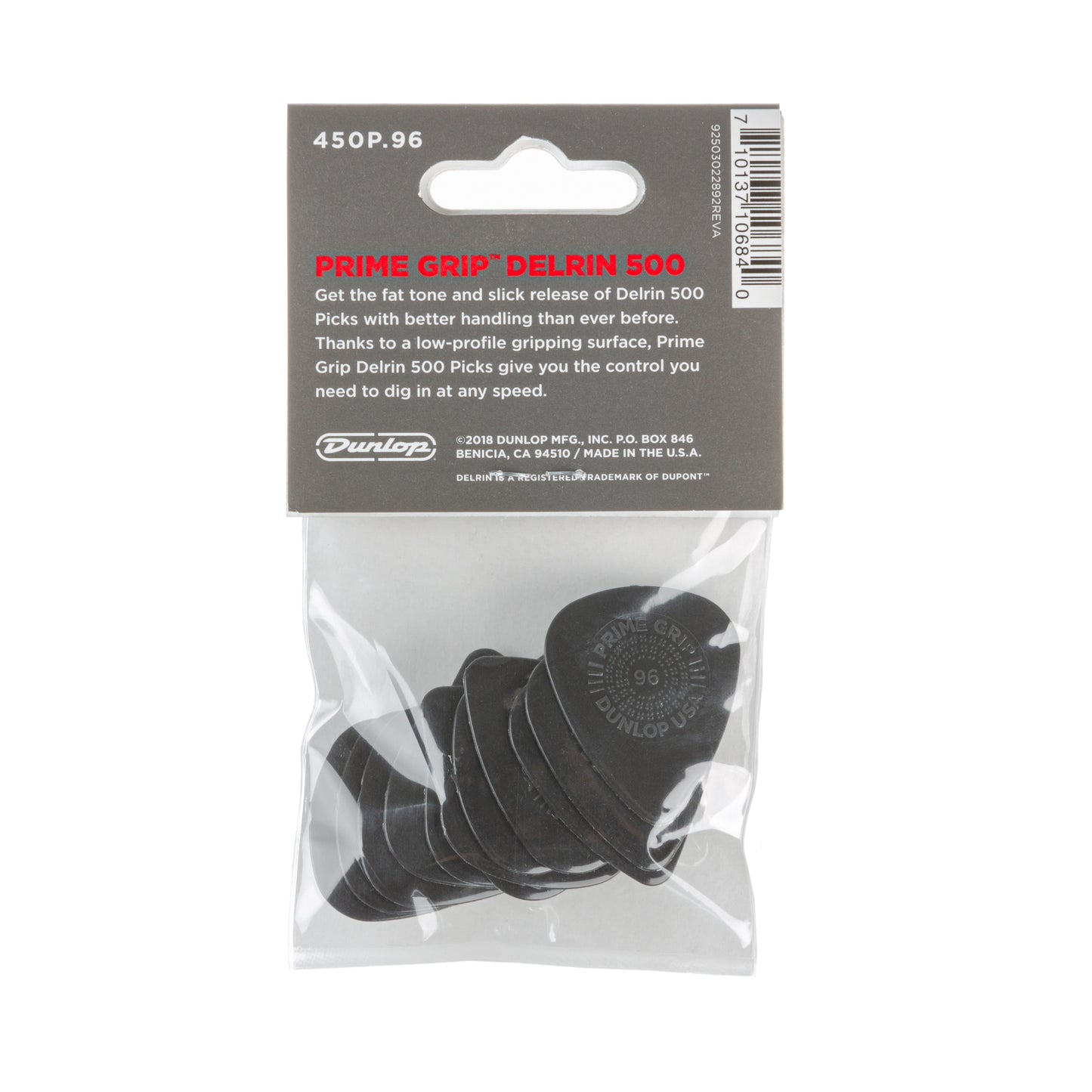 Jim Dunlop DUNLOP PRIMEGRIP .96mm DELRIN 500 GUITAR PICK PLAYER'S PACK 12-PACK - 450P096