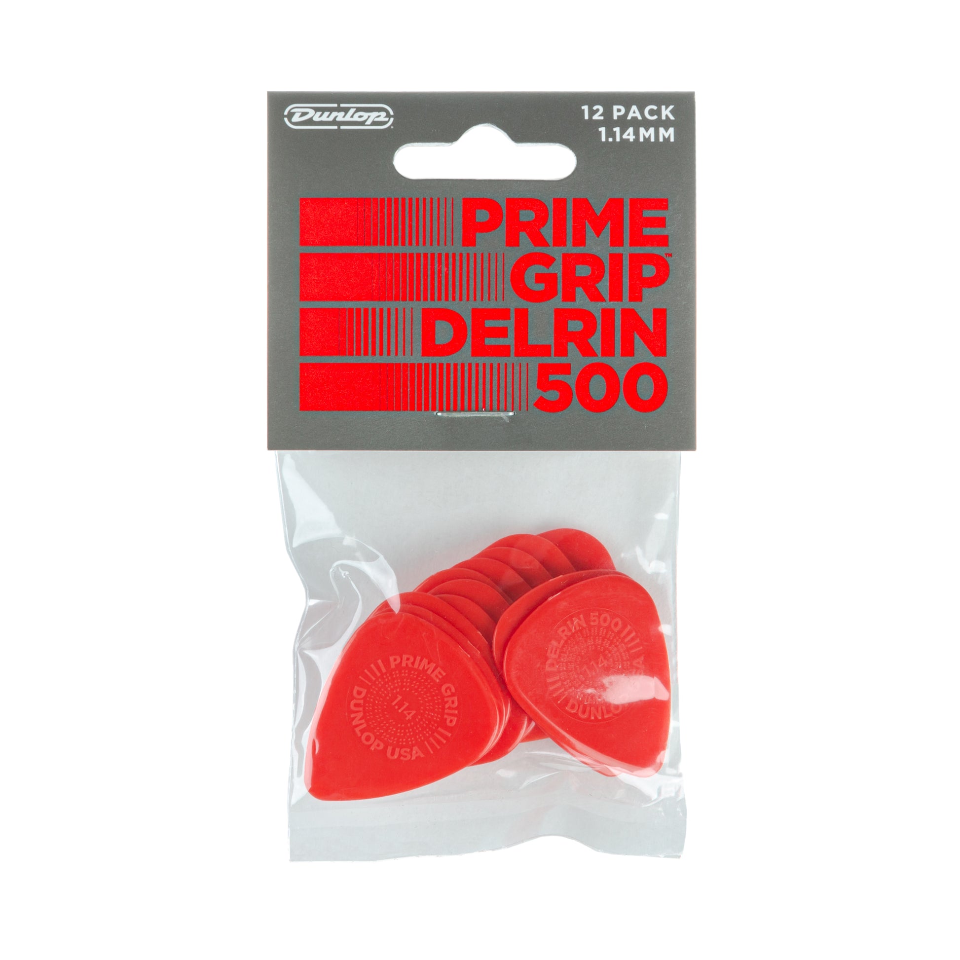 Jim Dunlop DUNLOP PRIMEGRIP 1.14mm DELRIN 500 GUITAR PICK PLAYER'S PACK 12-PACK - 450P114