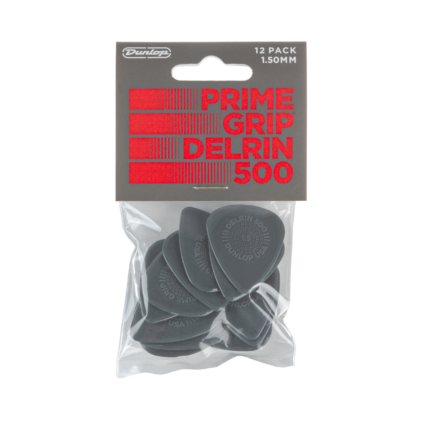 Jim Dunlop DUNLOP PRIMEGRIP 1.50mm DELRIN 500 GUITAR PICK PLAYER'S PACK 12-PACK - 450P150